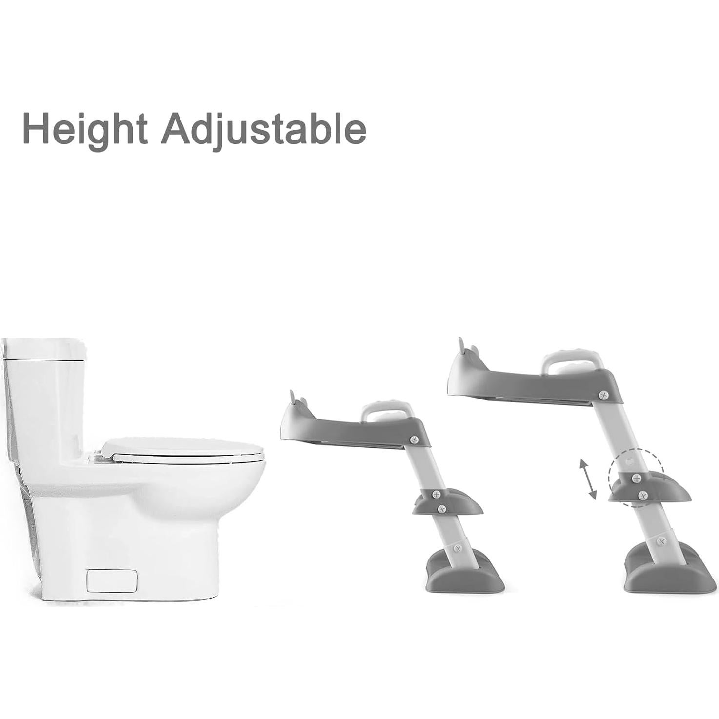 Asiento de Entrenamiento para Baño PandaEar Gris con Escalera Antideslizante