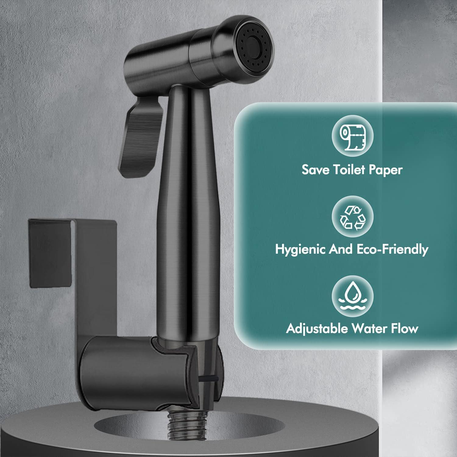 Rociador de Bidet de Mano Pugrwei Acero Inoxidable 119cm