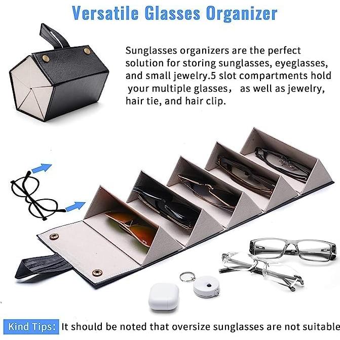 Estuche Organizador de Gafas de Sol Viaje Negro Premium