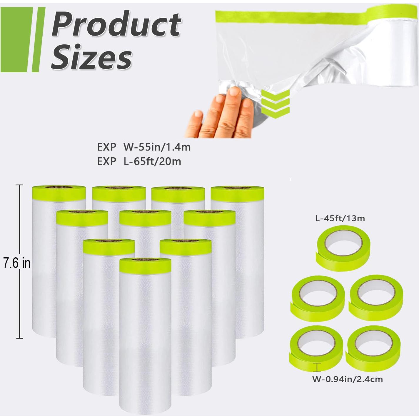 Película de Enmascarar Pre-Adhesiva Yudahgan 1.68m x 19.81m