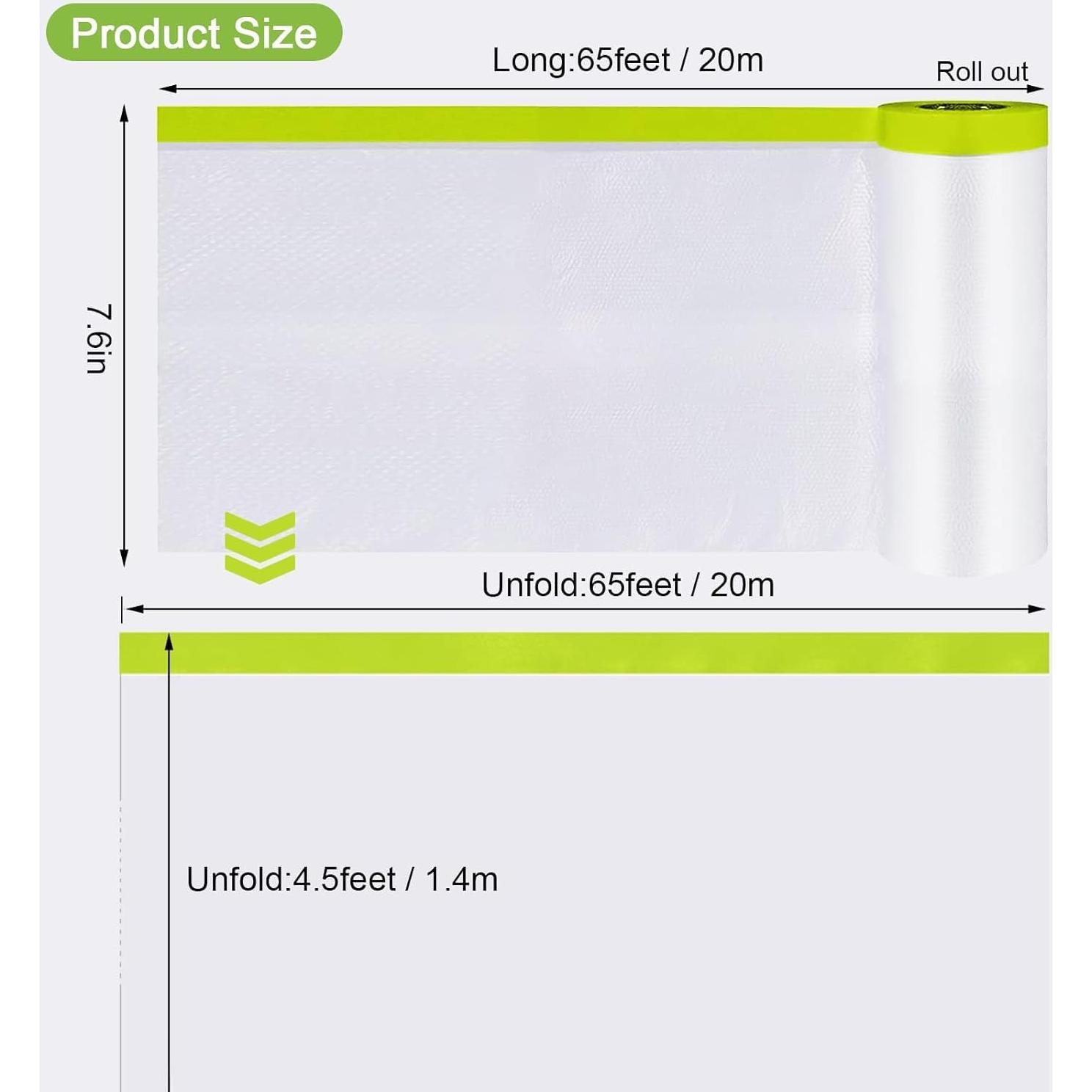 Película de Enmascarar Pre-Adhesiva Yudahgan 1.68m x 19.81m