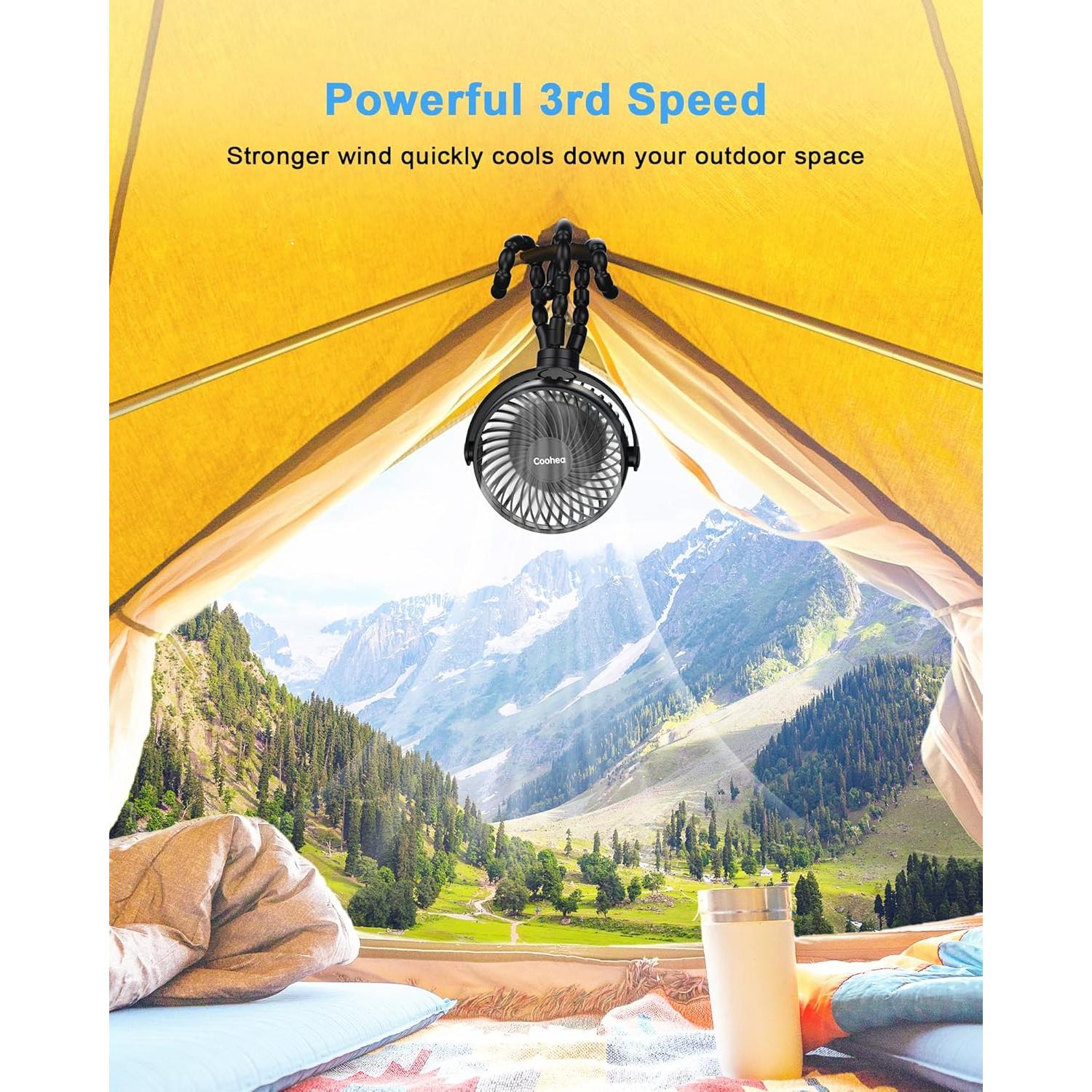 Ventilador Portátil Coohea KW21 Recargable 4000mAh 3 Velocidades