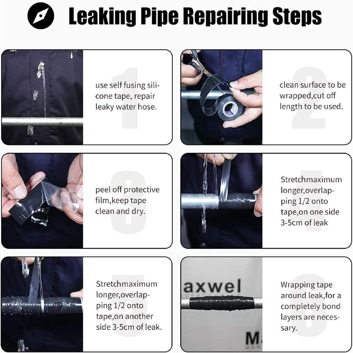 Cinta de Silicona Autoadhesiva Negra 2.54cm x 3.05m 0.5mm