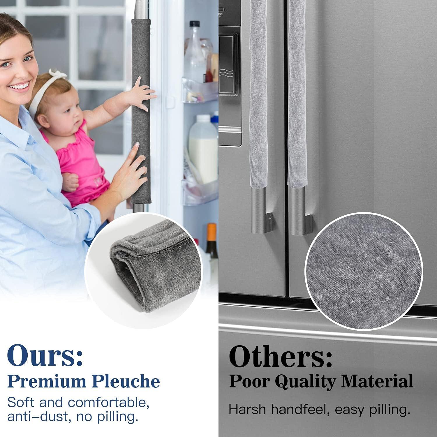 Juego de 4 fundas para manijas de refrigerador Nuovoware gris