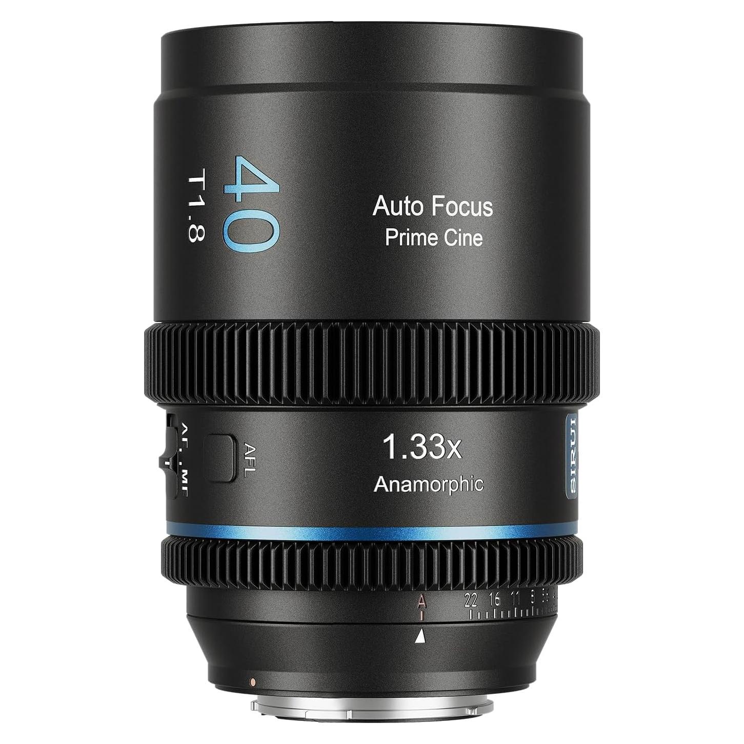 Lente Anamórfico SIRUI 40mm T1.8 Autofocus M4/3 Destello Azul