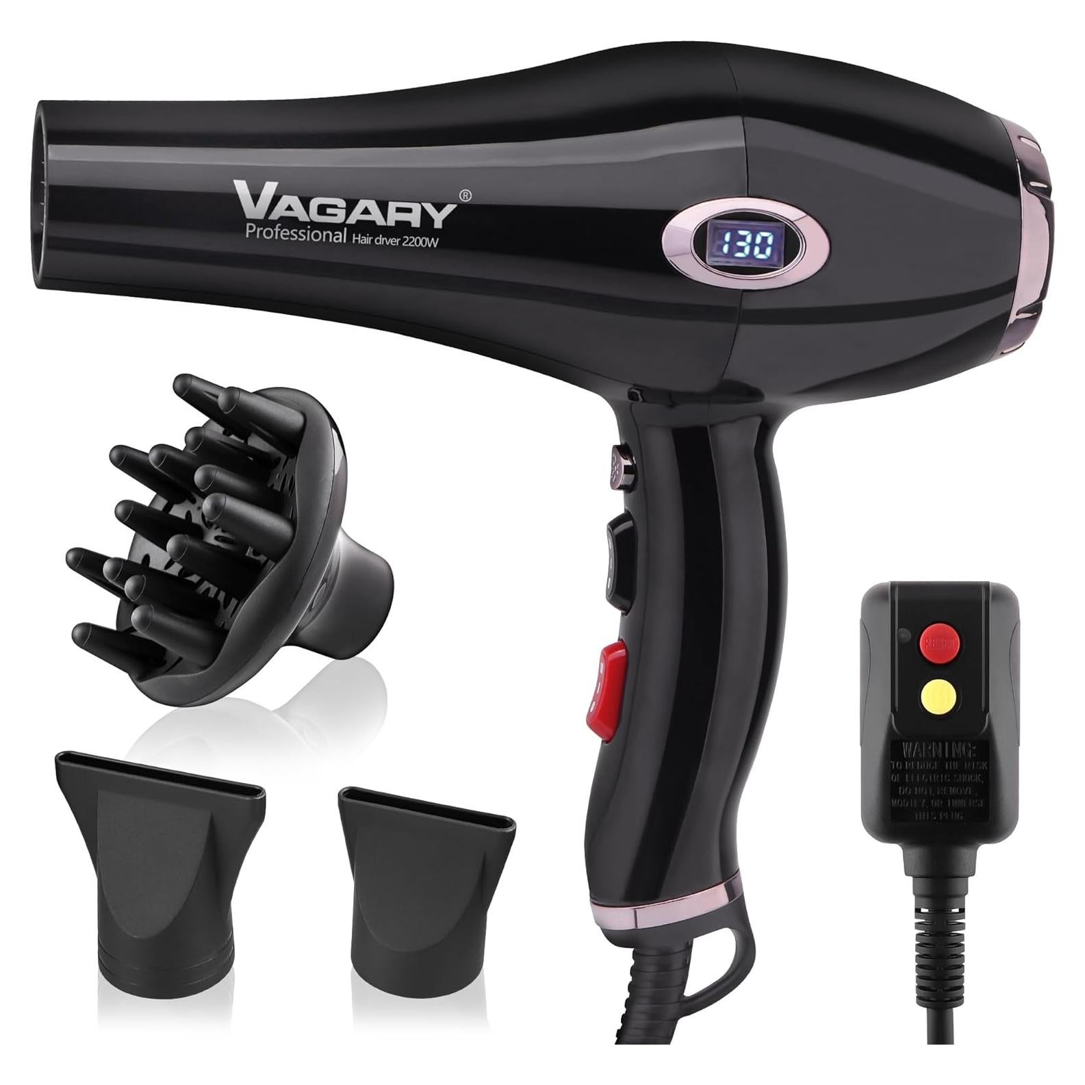 Secador de Pelo Profesional VAGARY 2200W Iónico con Difusor
