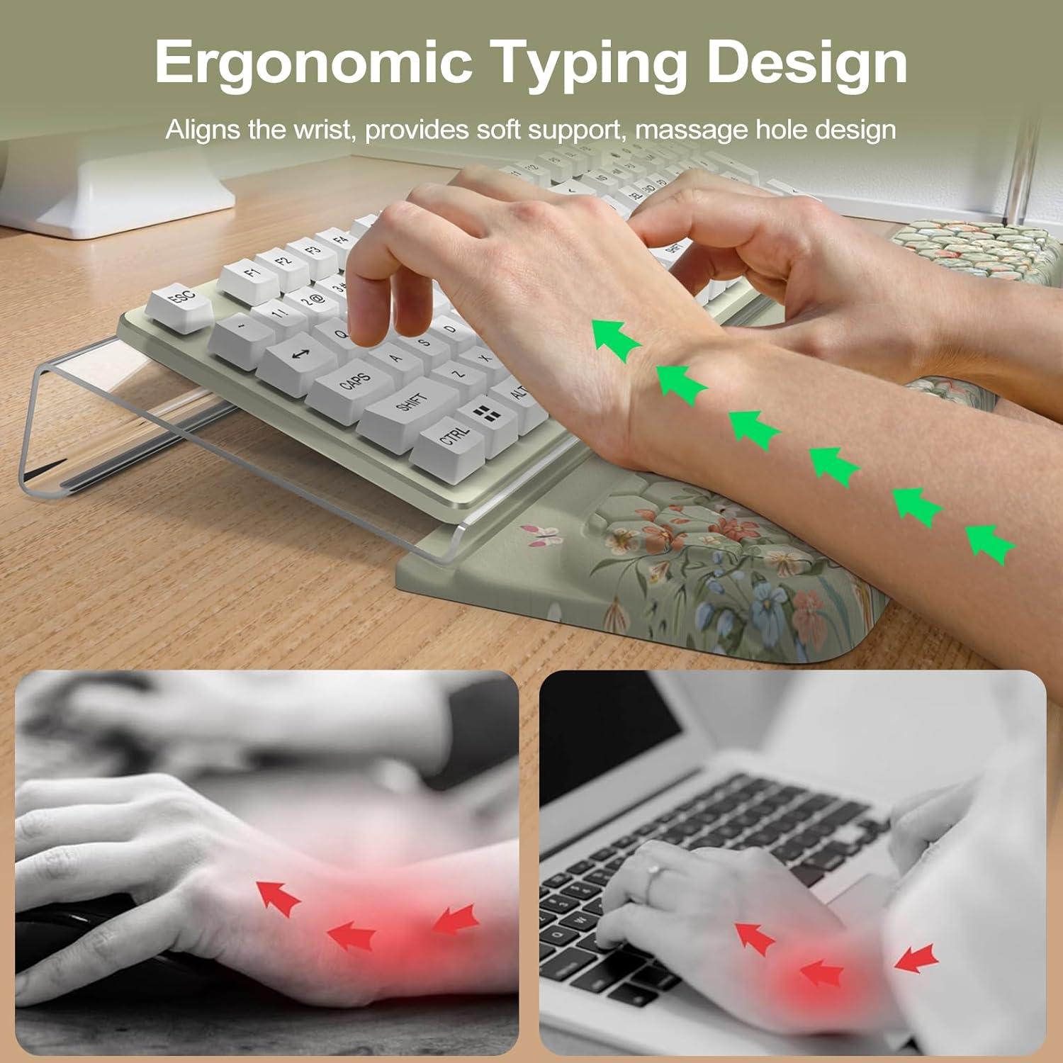 Almohadilla Ergonómica HAOCOO para Muñeca y Soporte de Teclado