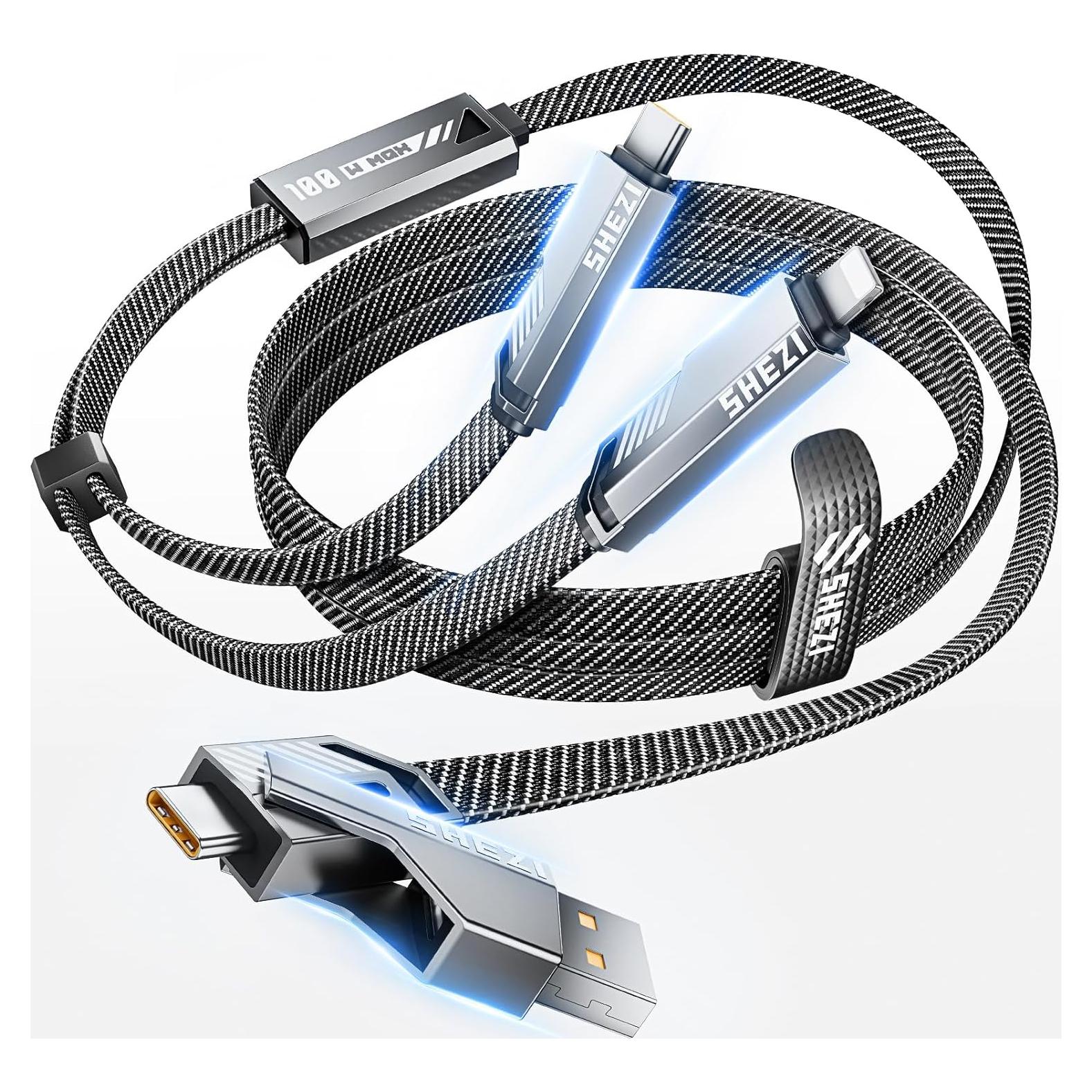 Cable Multi USB C SHEZI 4-en-1 100W Carga Rápida 1.52m