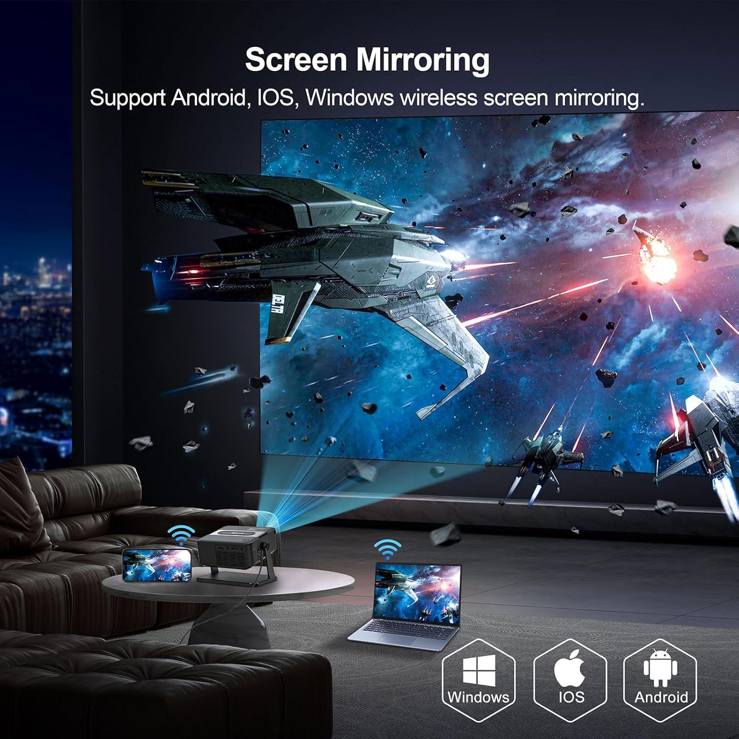 Mini Proyector XNANO HY3000 4K WiFi 6 Bluetooth 5.0 Portátil