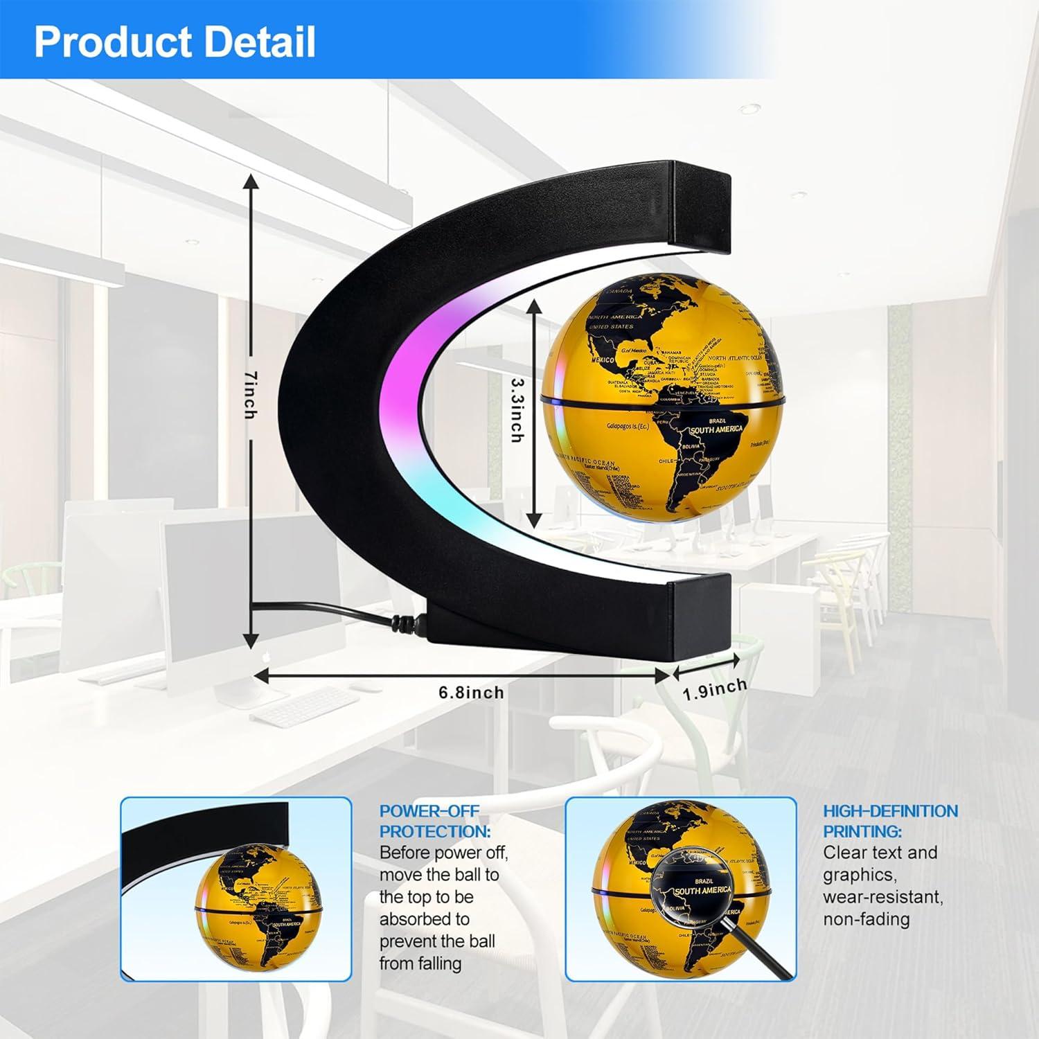 Globo Flotante Magnético Flagest Dorado 8.38 cm con LED