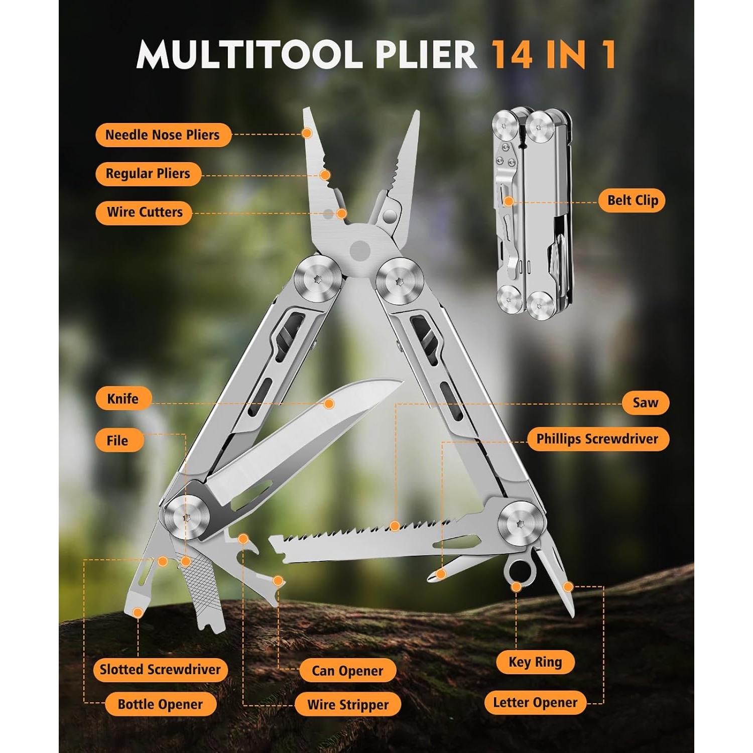 Multiherramienta 14-en-1 SUYIWEE Acero Inoxidable Plegable 10.5cm