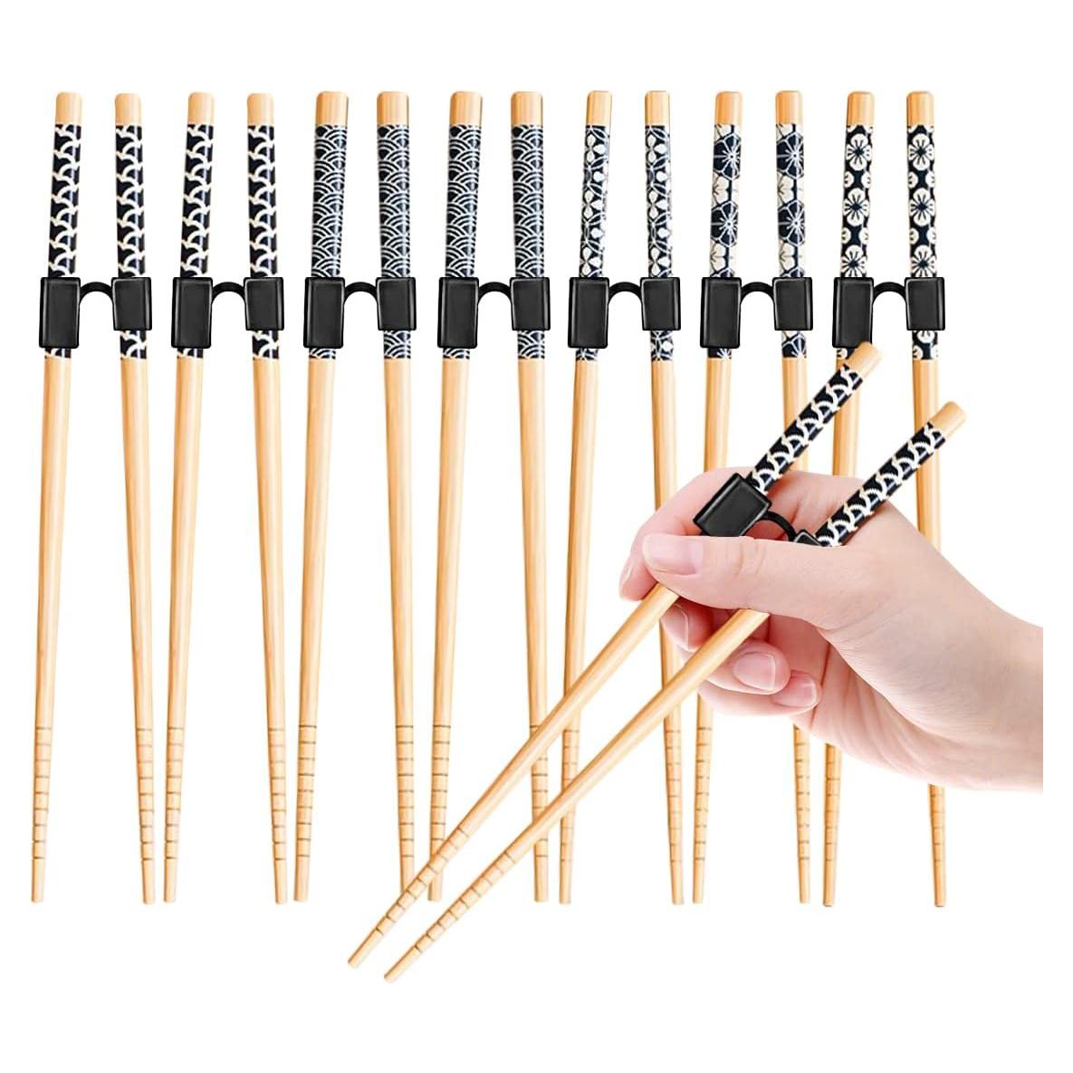 Palillos Reutilizables para Entrenamiento LYART - 7 Pares de Madera 22.5cm