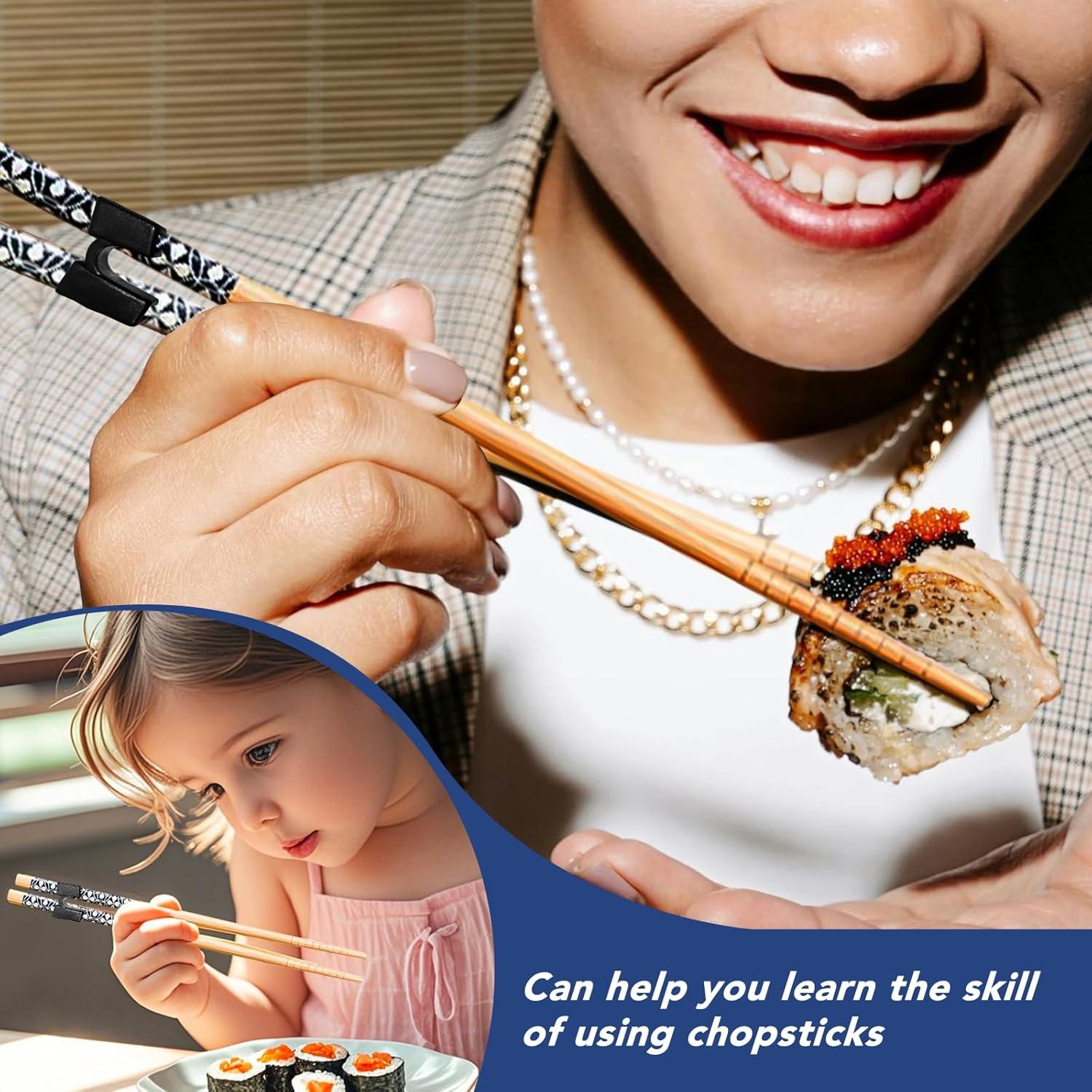 Palillos Reutilizables para Entrenamiento LYART - 7 Pares de Madera 22.5cm