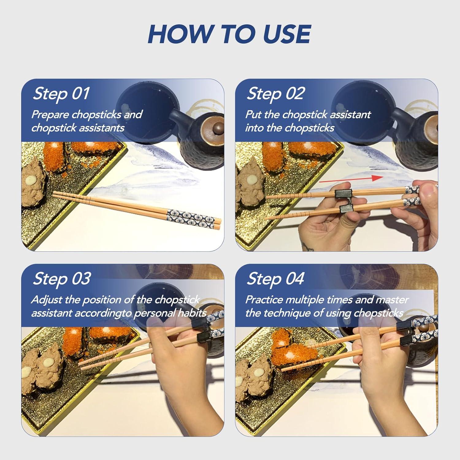 Palillos Reutilizables para Entrenamiento LYART - 7 Pares de Madera 22.5cm