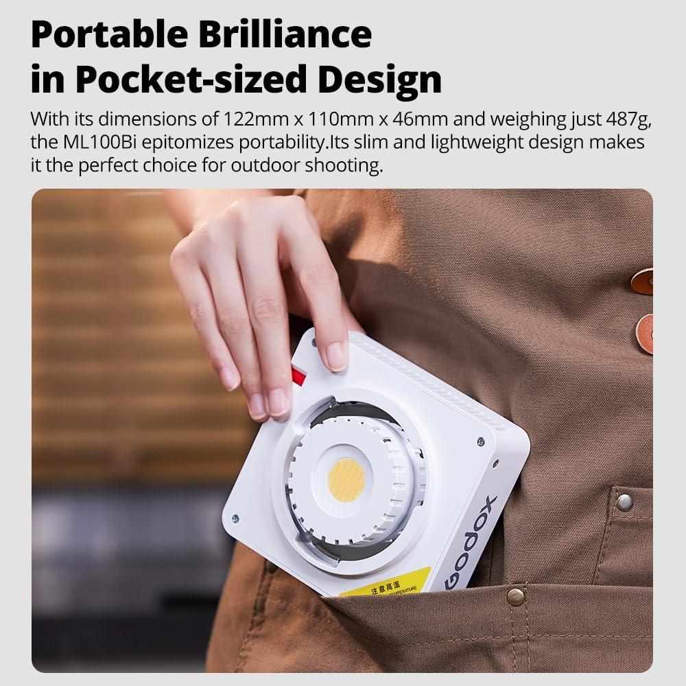 Godox ML100Bi Luz LED 120W Bi-Color 2800K-6500K para Video