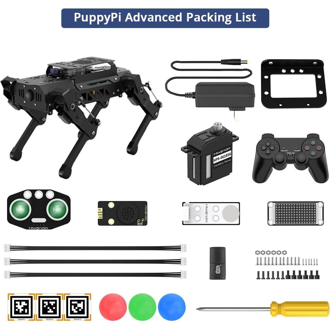 Robot Cuadrúpedo HIWONDER PuppyPi Avanzado con AI y ROS