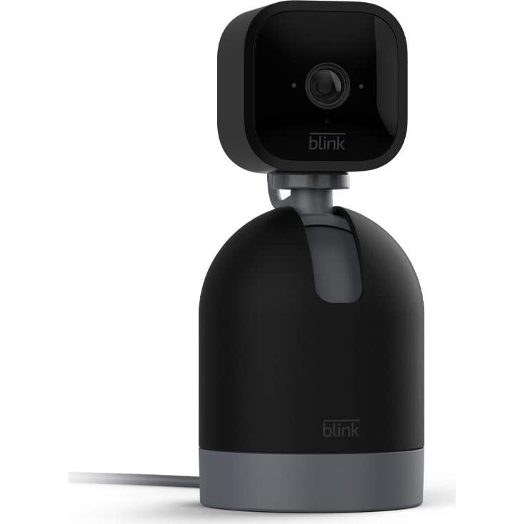 Blink Mini Pan-Tilt Camera (newest model), Rotating indoor plug-in smart security camera, two-way audio, HD video, motion detection, Works with Alexa (Black)