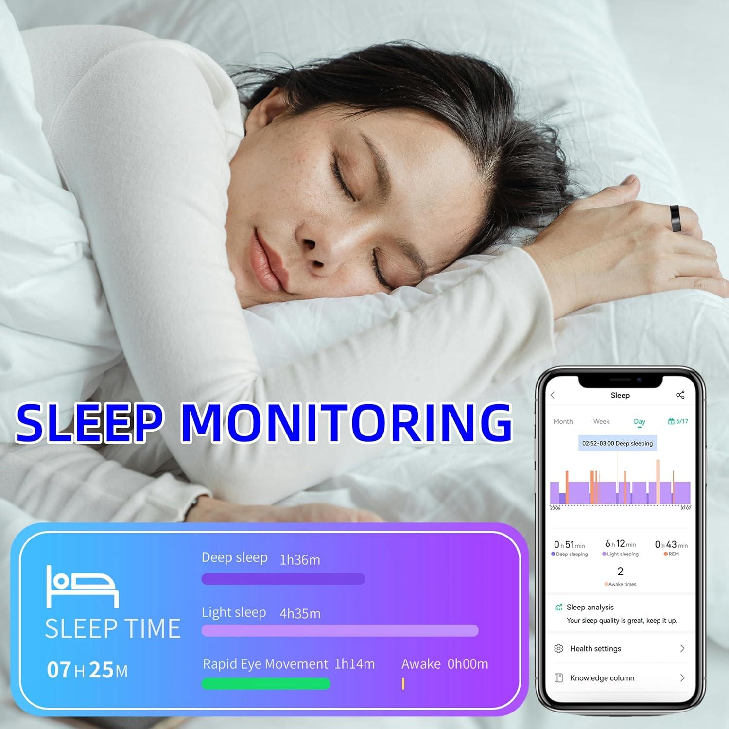 Anillo Inteligente UniJethro Negro 6# - Seguimiento Salud y Fitness