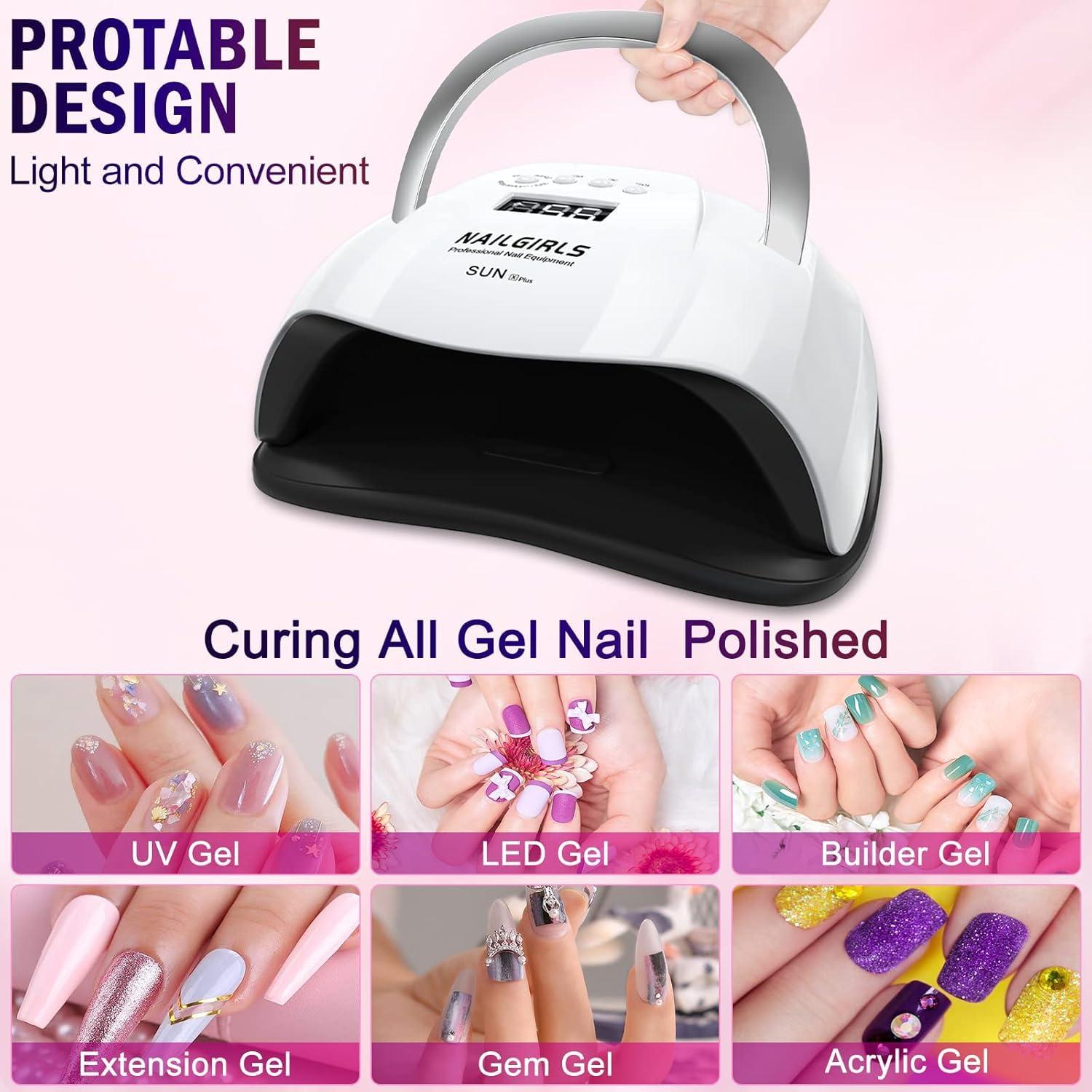 Lámpara de Uñas UV LED NAILGIRLS X PLUS 168W con Temporizador