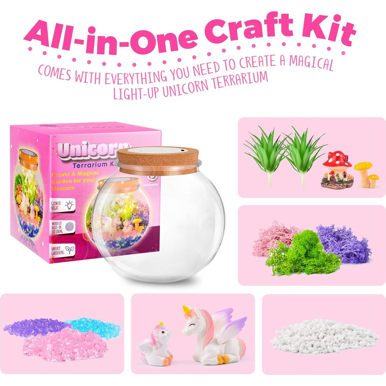 Kit Terrario de Unicornio Iluminado - Manualidades DIY