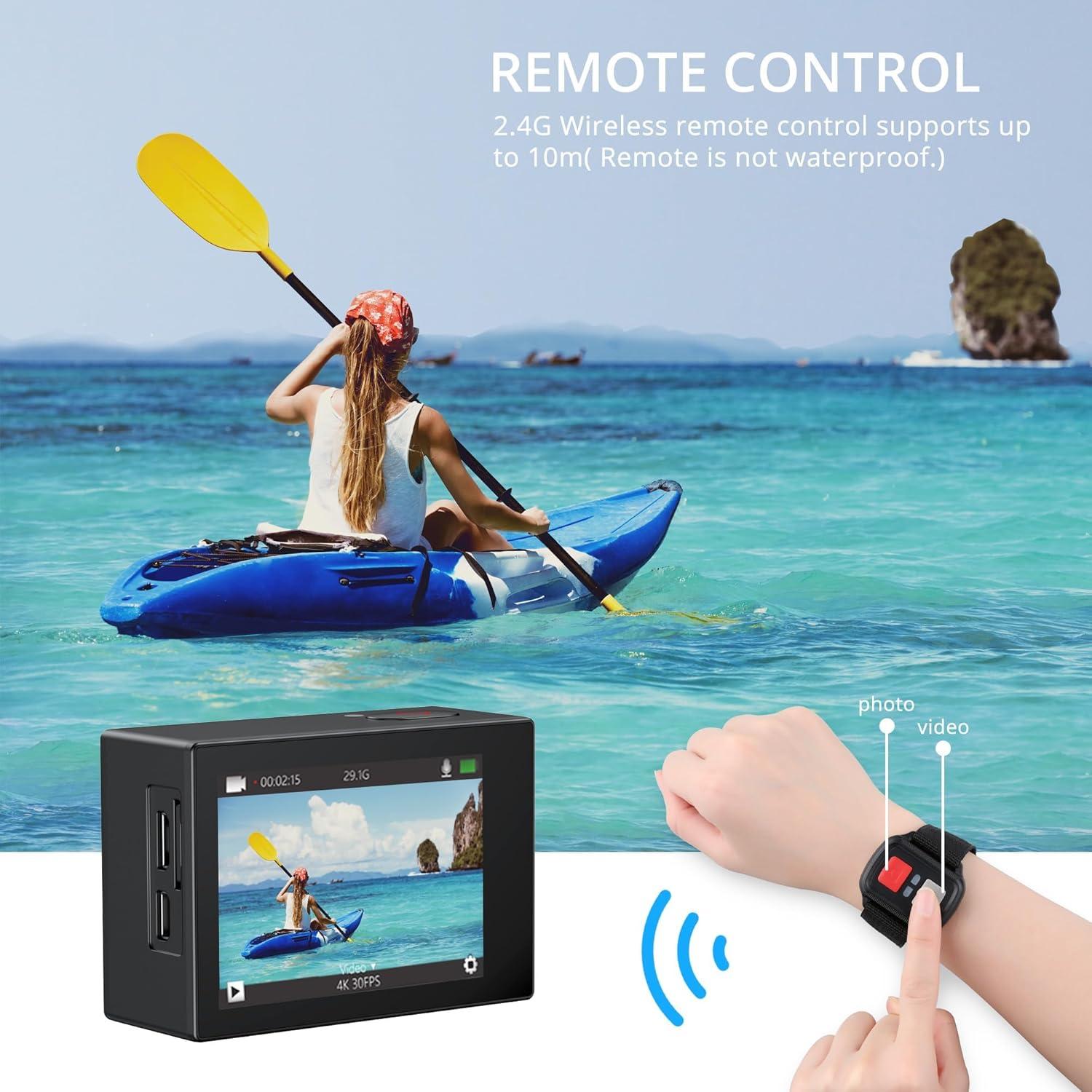 Cámara de Acción 4K Dragon Touch Vision 3 Pro 20MP Impermeable