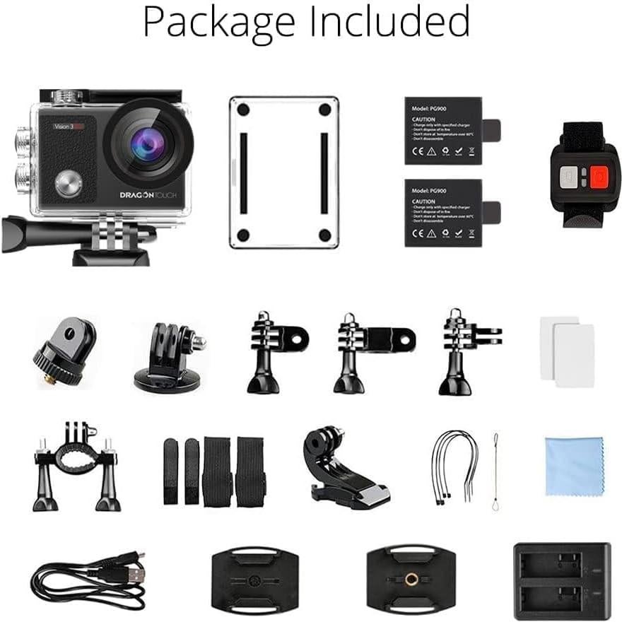 Cámara de Acción 4K Dragon Touch Vision 3 Pro 20MP Impermeable