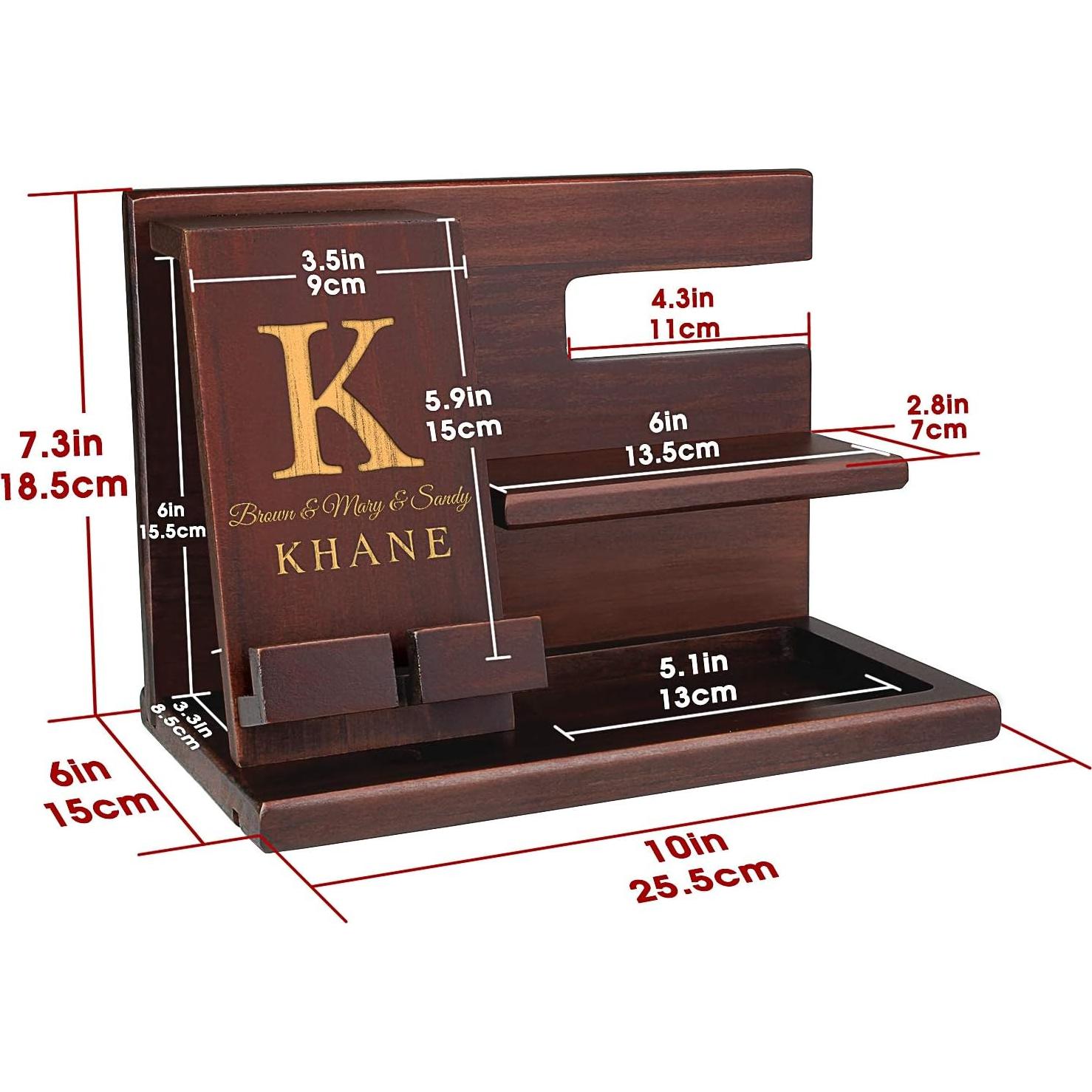 Estación de Acoplamiento de Madera Awofer Personalizada 15x25cm