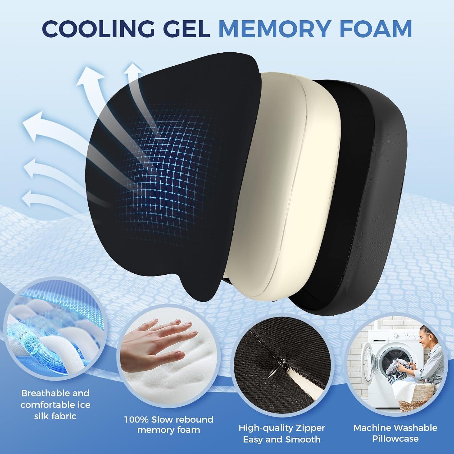 Cojín Lumbar Ergonómico Panduo de Espuma con Memoria - Negro