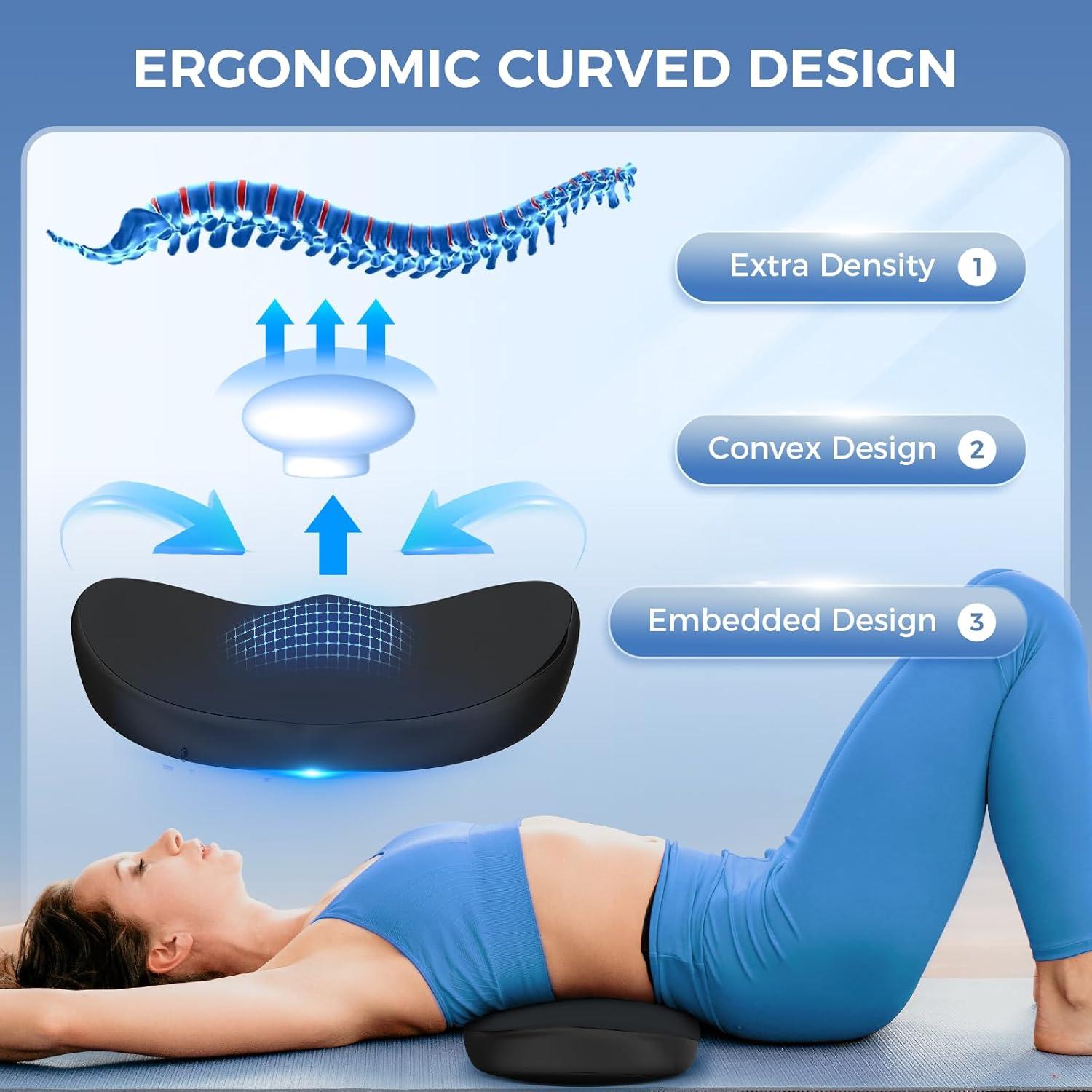 Cojín Lumbar Ergonómico Panduo de Espuma con Memoria - Negro