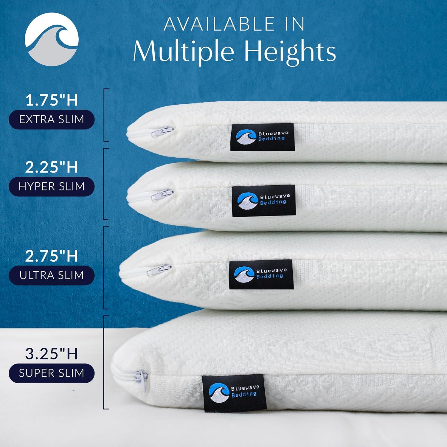 Almohada Viscoelástica Extra Fina Bluewave 4.45 cm - Enfriamiento