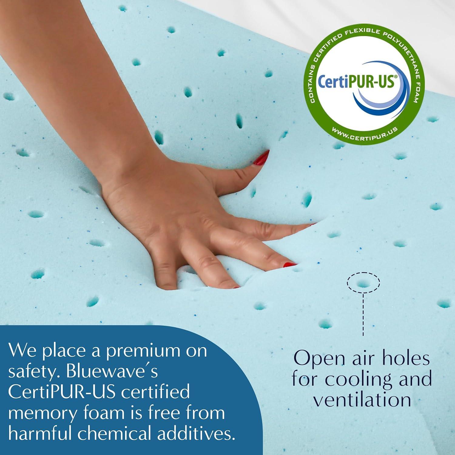 Almohada Viscoelástica Extra Fina Bluewave 4.45 cm - Enfriamiento