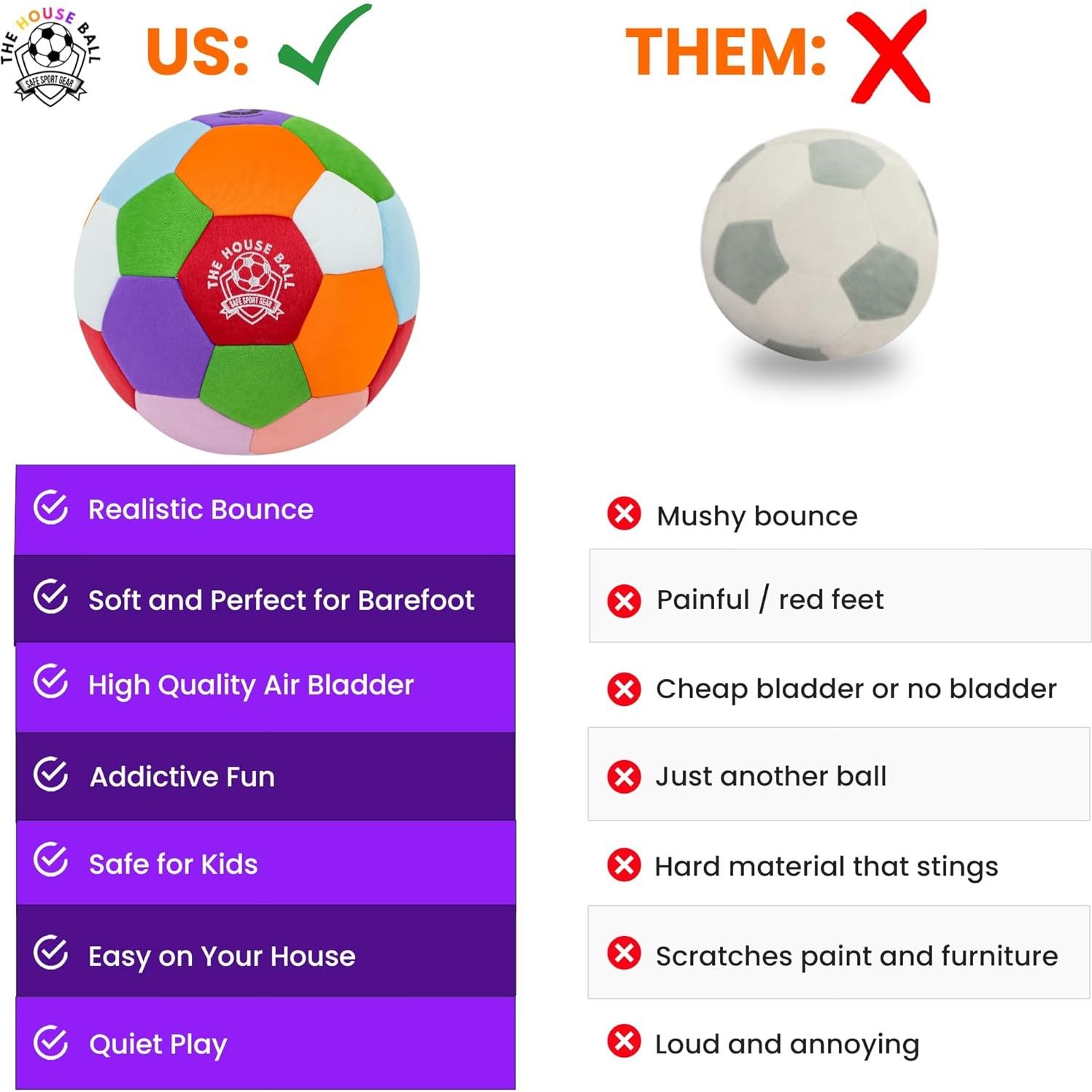 Pelota de Fútbol Suave Safe Sport Gear Tamaño 4 Interior