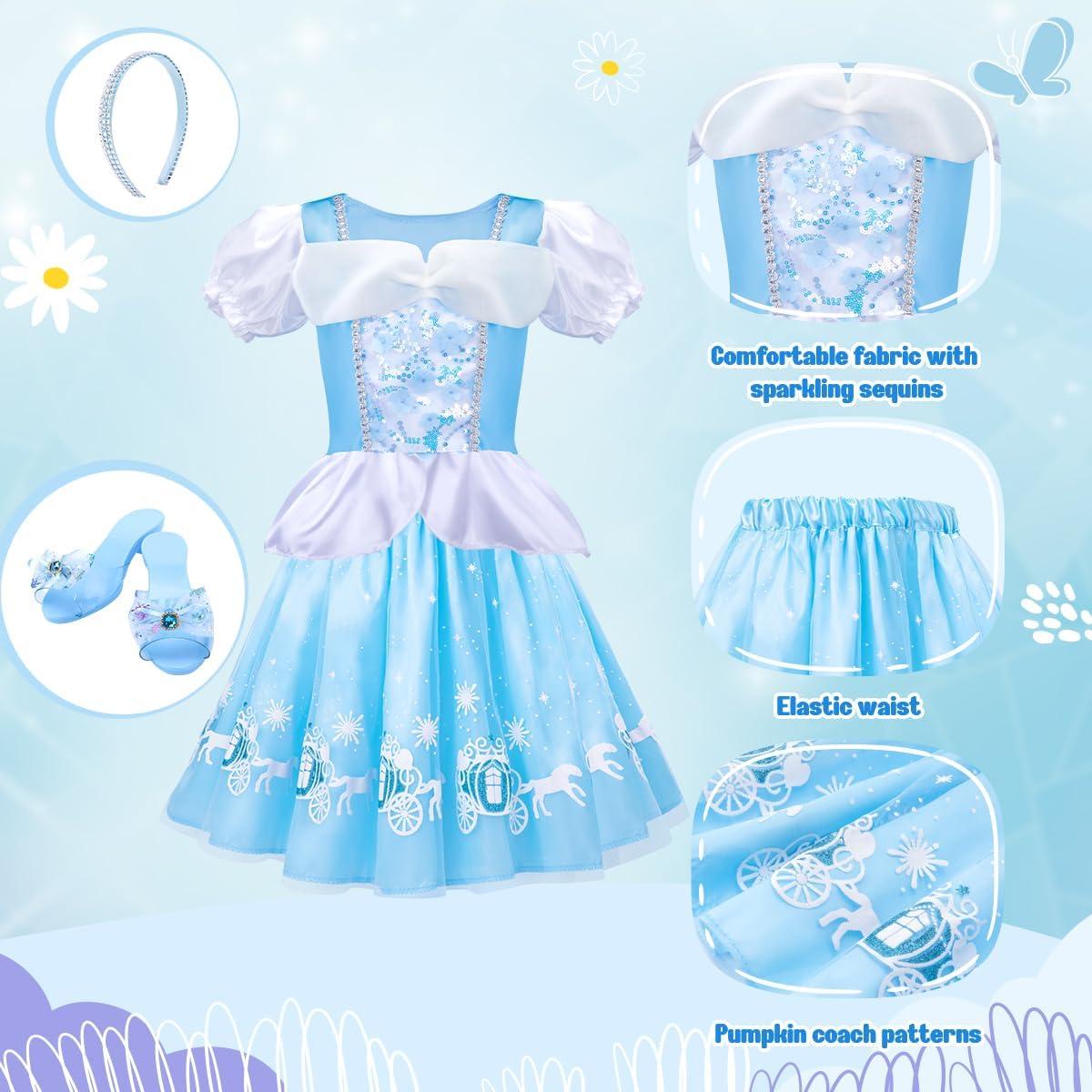 Disfraz de Princesa Meland para Niñas 3-6 Años con Zapatos