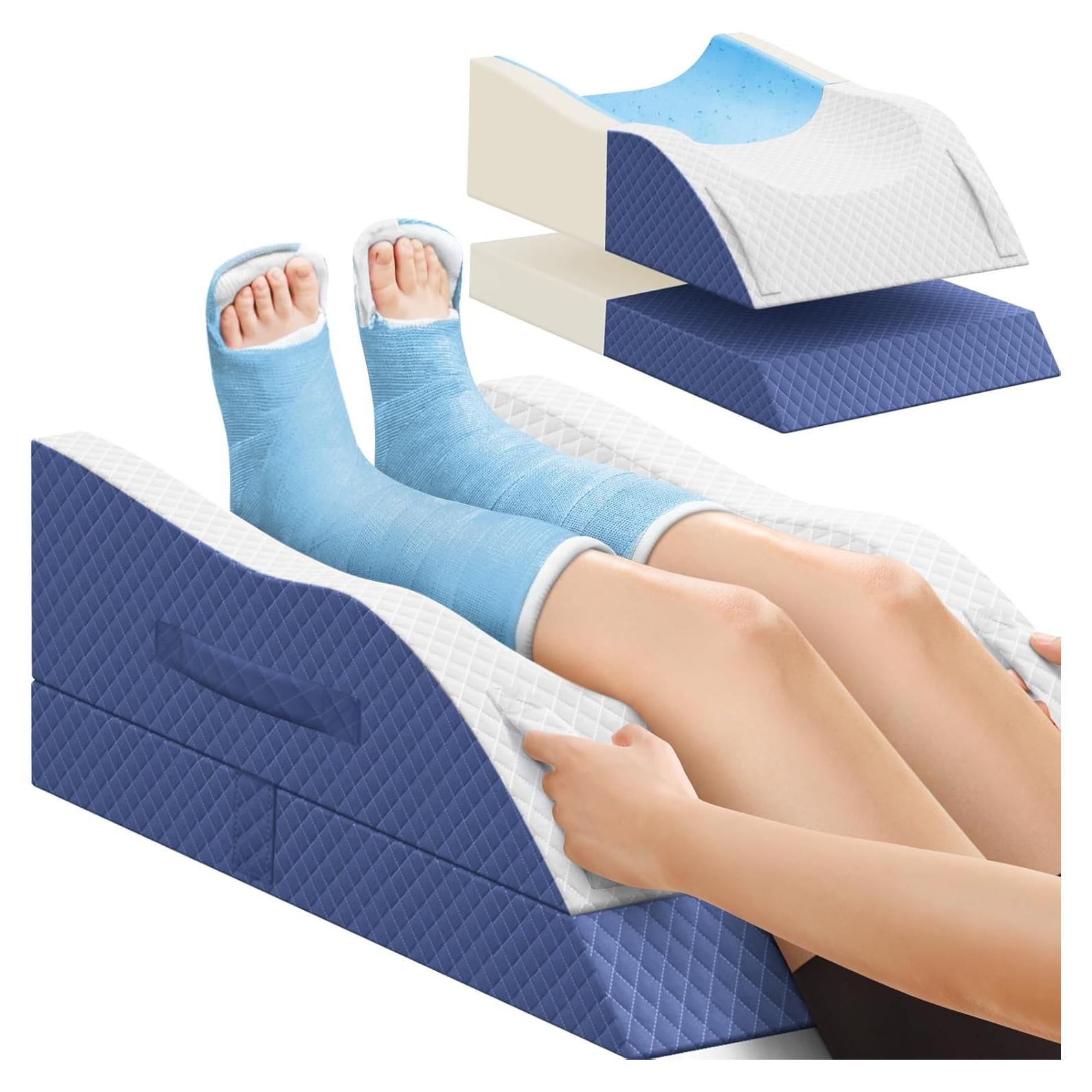 Cojín Elevador de Piernas TranquilRelax Doble Azul Espuma Viscoelástica