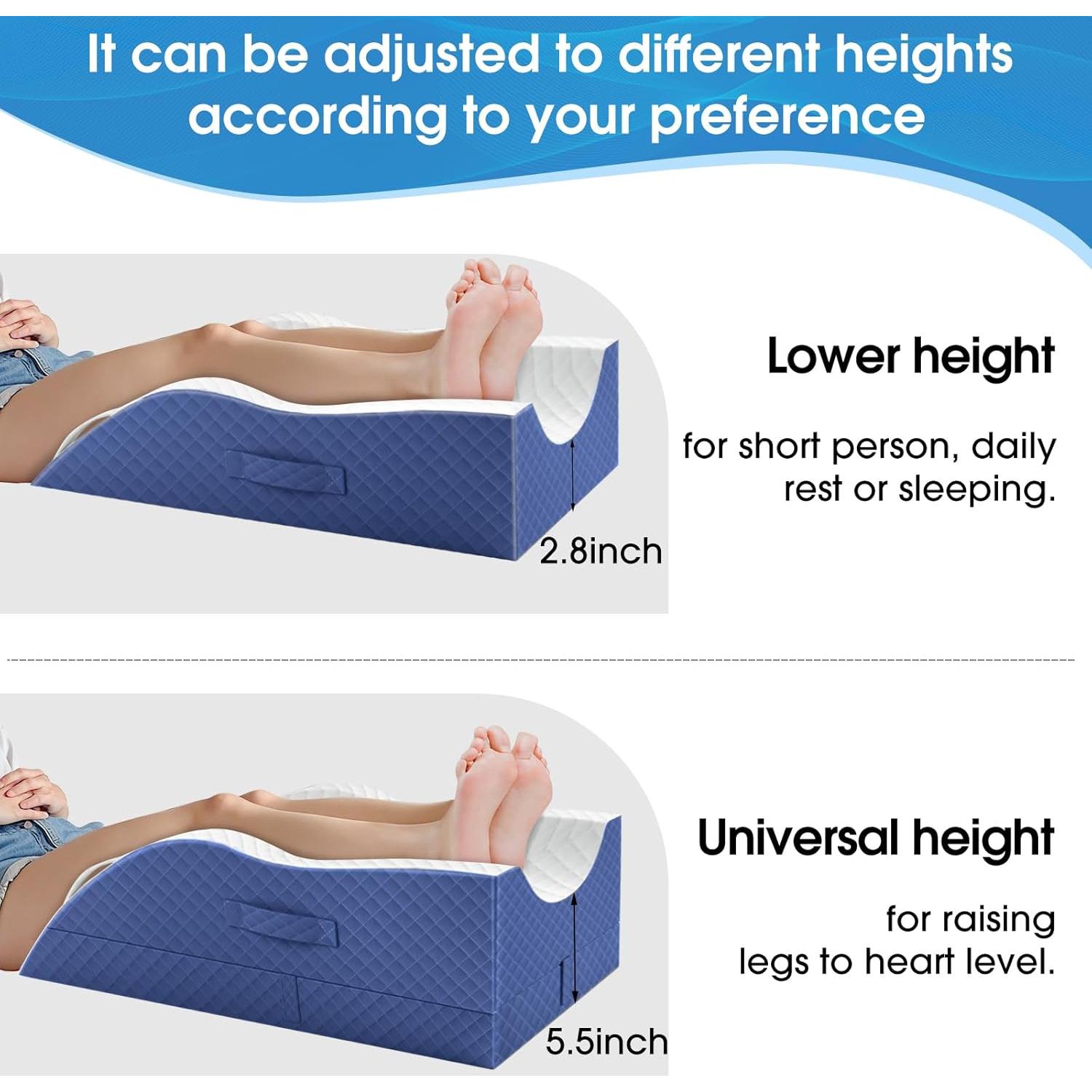 Cojín Elevador de Piernas TranquilRelax Doble Azul Espuma Viscoelástica