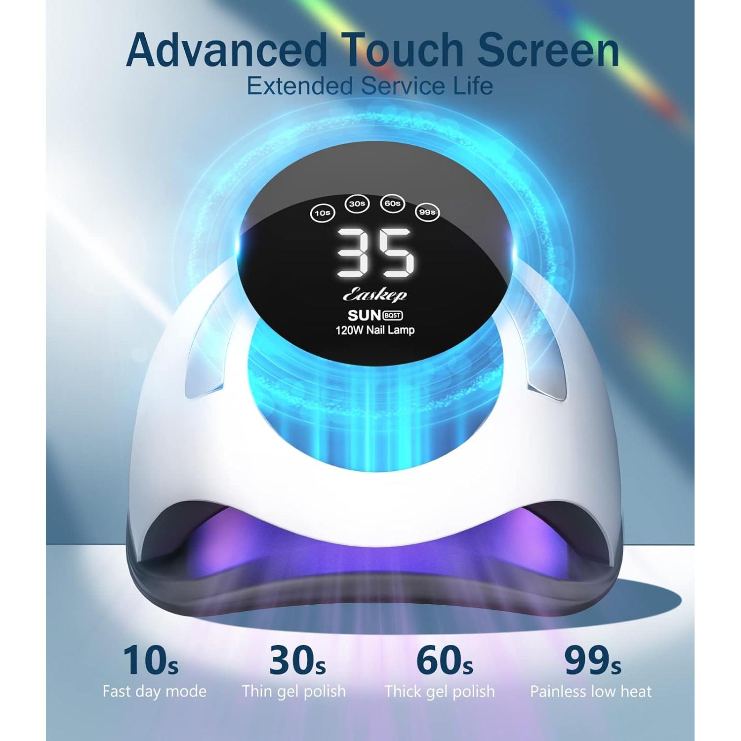 Lámpara UV para Uñas Easkep 120W con Guantes Protectores