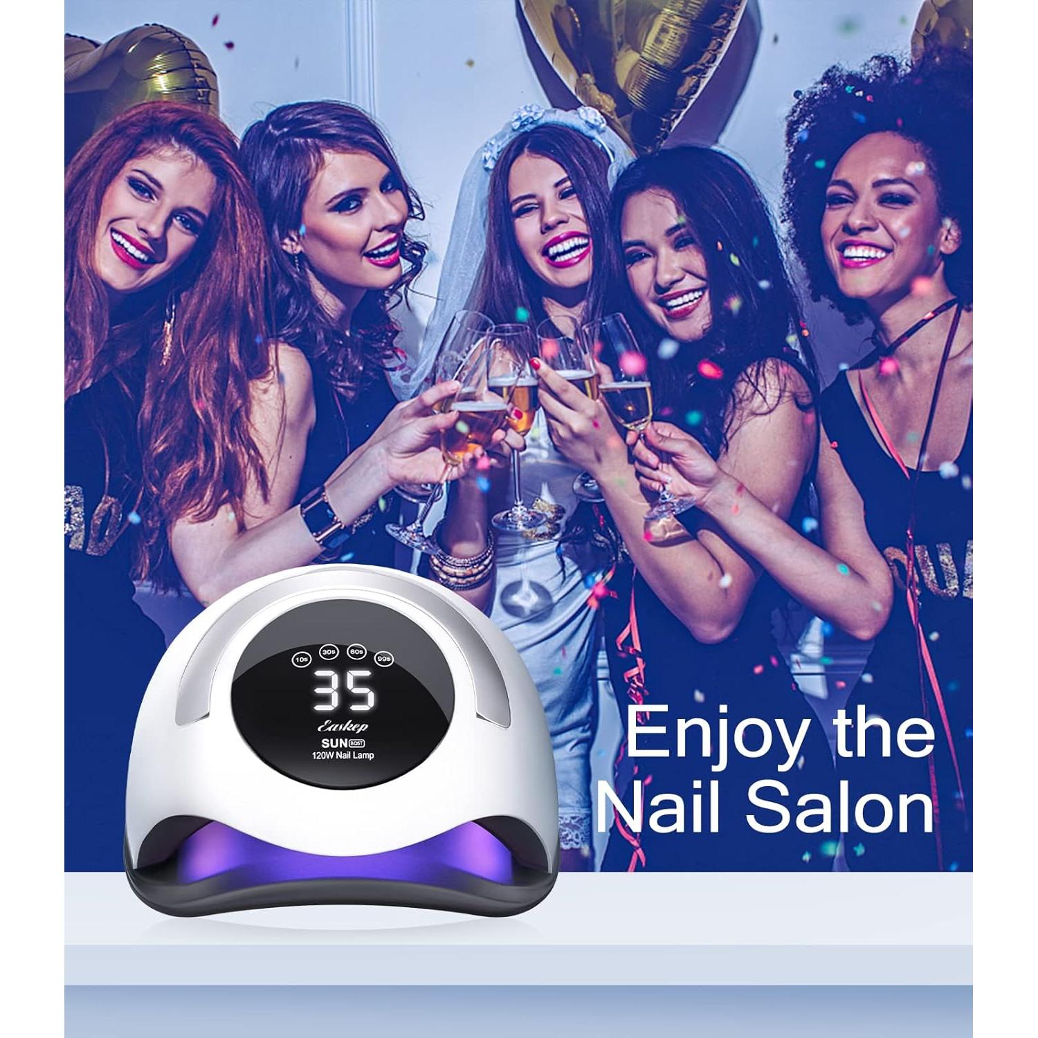 Lámpara UV para Uñas Easkep 120W con Guantes Protectores