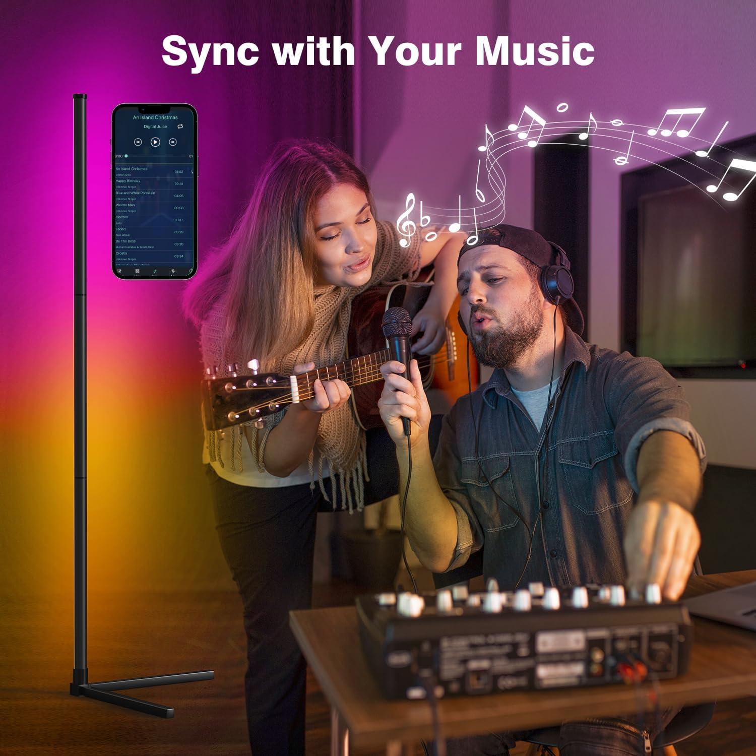 Lámpara de Esquina LED RIYO 124.9 cm RGB Control Remoto