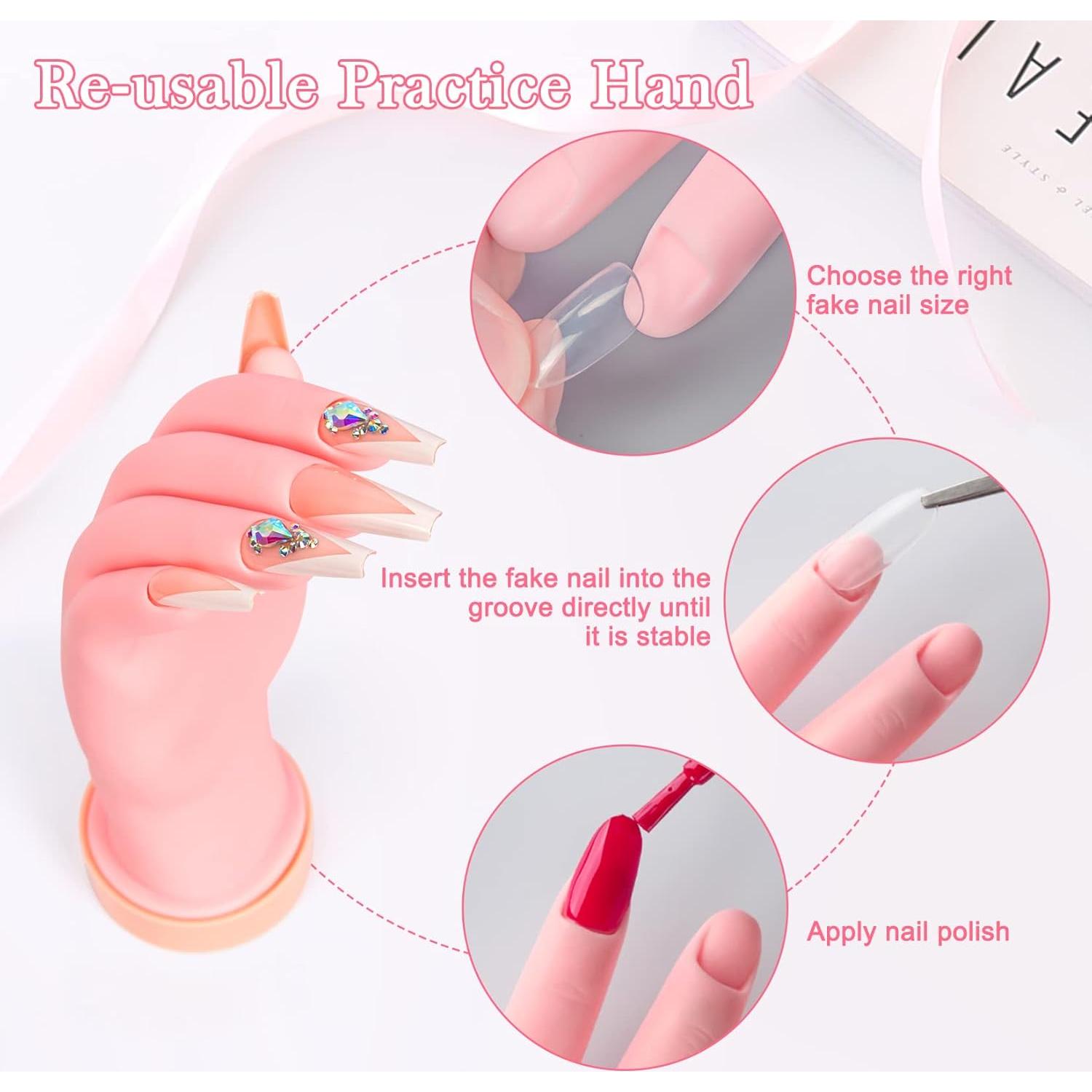 Mano de Práctica de Uñas Buqikma Flexible 22.5cm Reutilizable