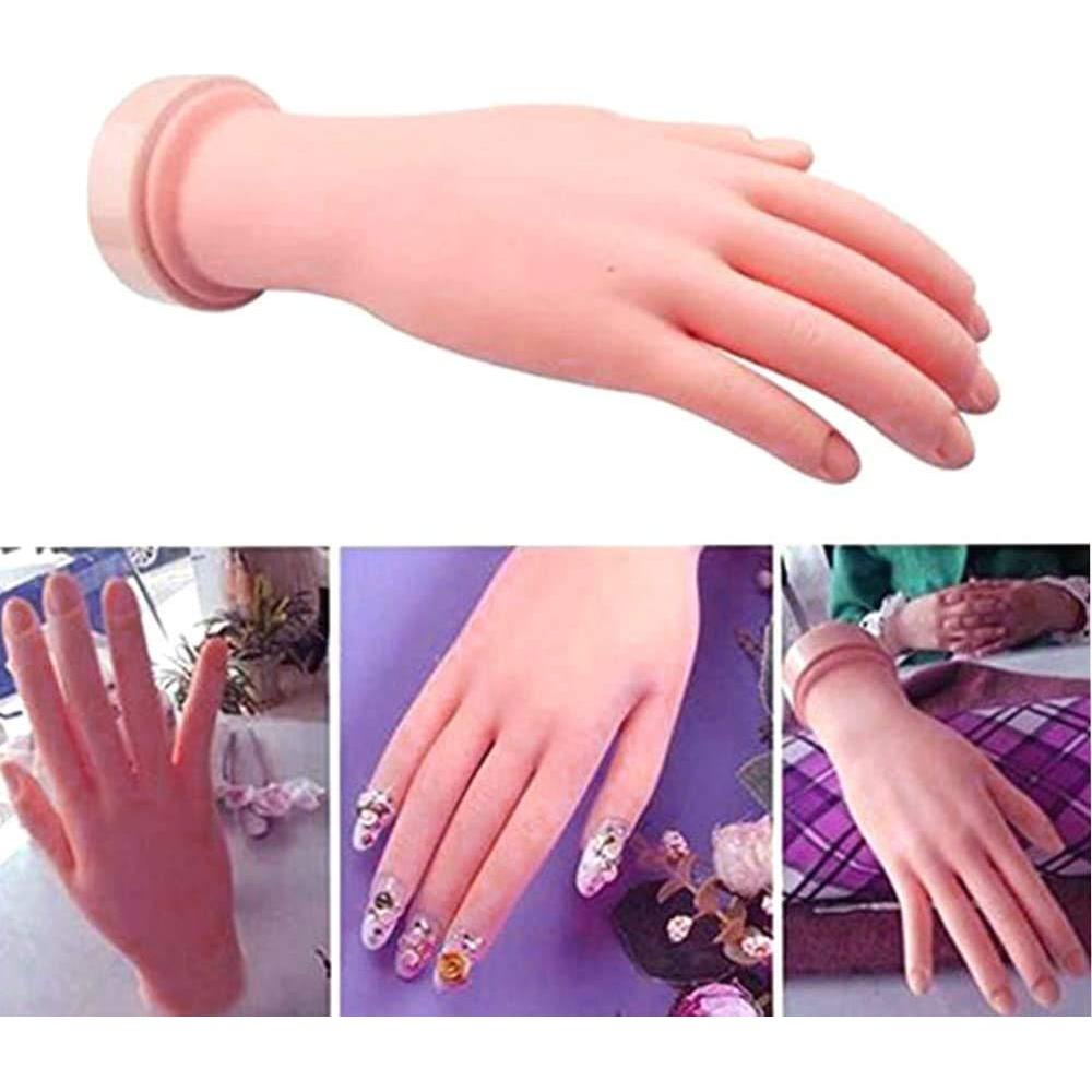 Mano de Práctica de Uñas Buqikma Flexible 22.5cm Reutilizable