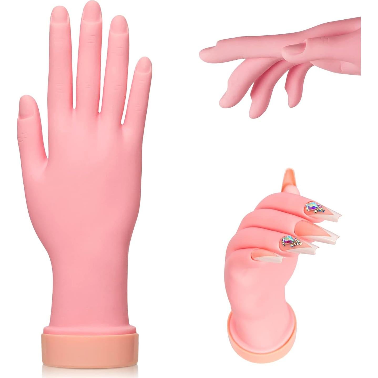 Mano de Práctica de Uñas Buqikma Flexible 22.5cm Reutilizable