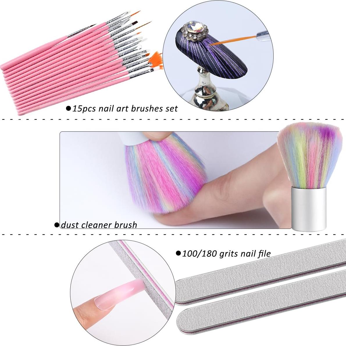 Mano de práctica de silicona Sotong con 100 consejos de uñas