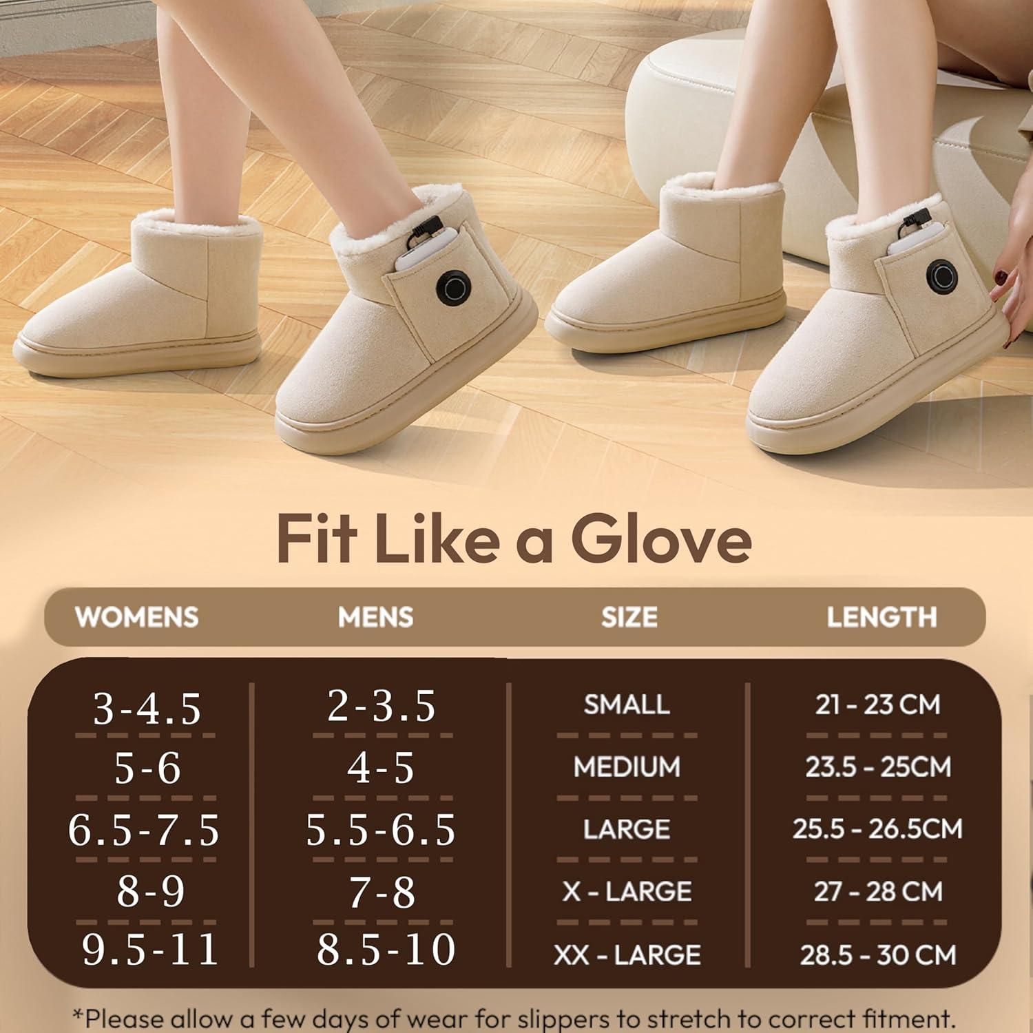 Zapatillas Calentadas Nedora para Mujeres, Beige, 3 Temperaturas