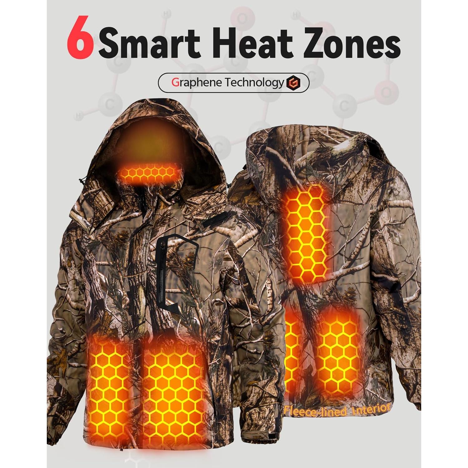 Chaqueta Térmica Wulcea para Hombres Camo Marrón Forrada Piel