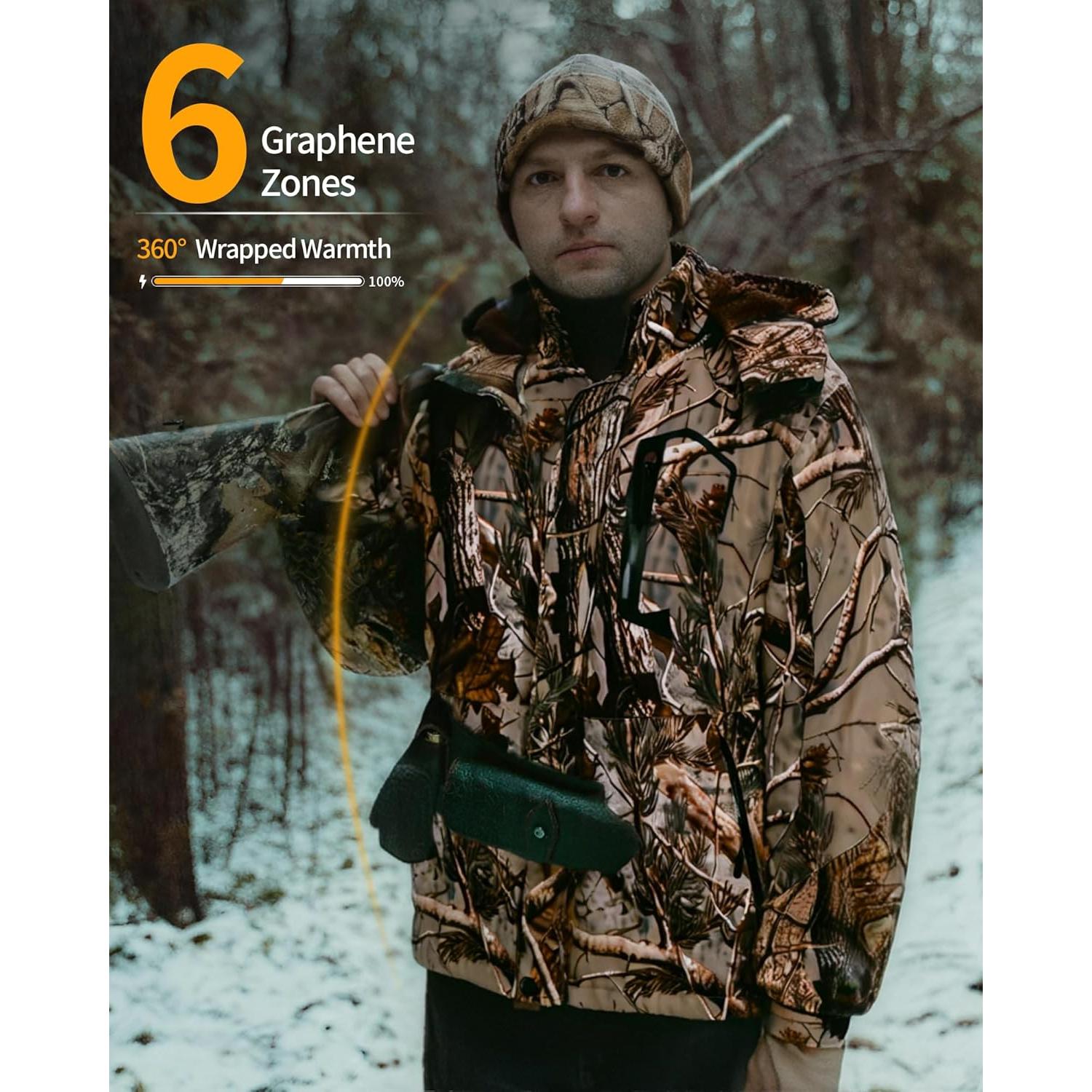 Chaqueta Térmica Wulcea para Hombres Camo Marrón Forrada Piel