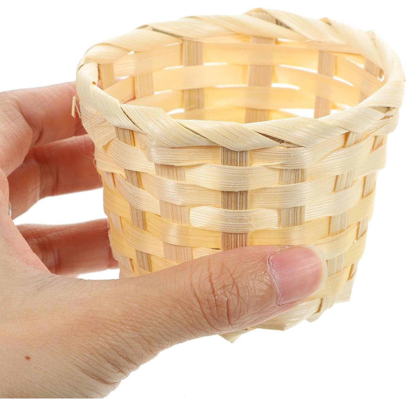 Mini Cestas de Mimbre DOITOOL 5 Piezas 7.5x6cm Bambú