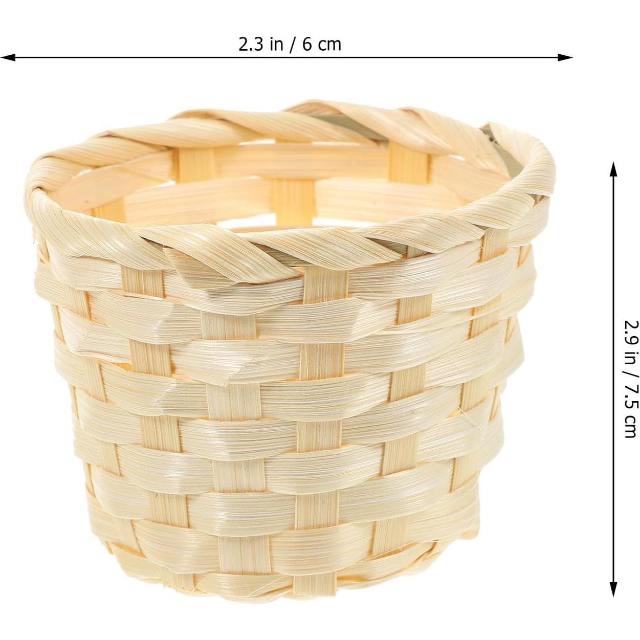 Mini Cestas de Mimbre DOITOOL 5 Piezas 7.5x6cm Bambú