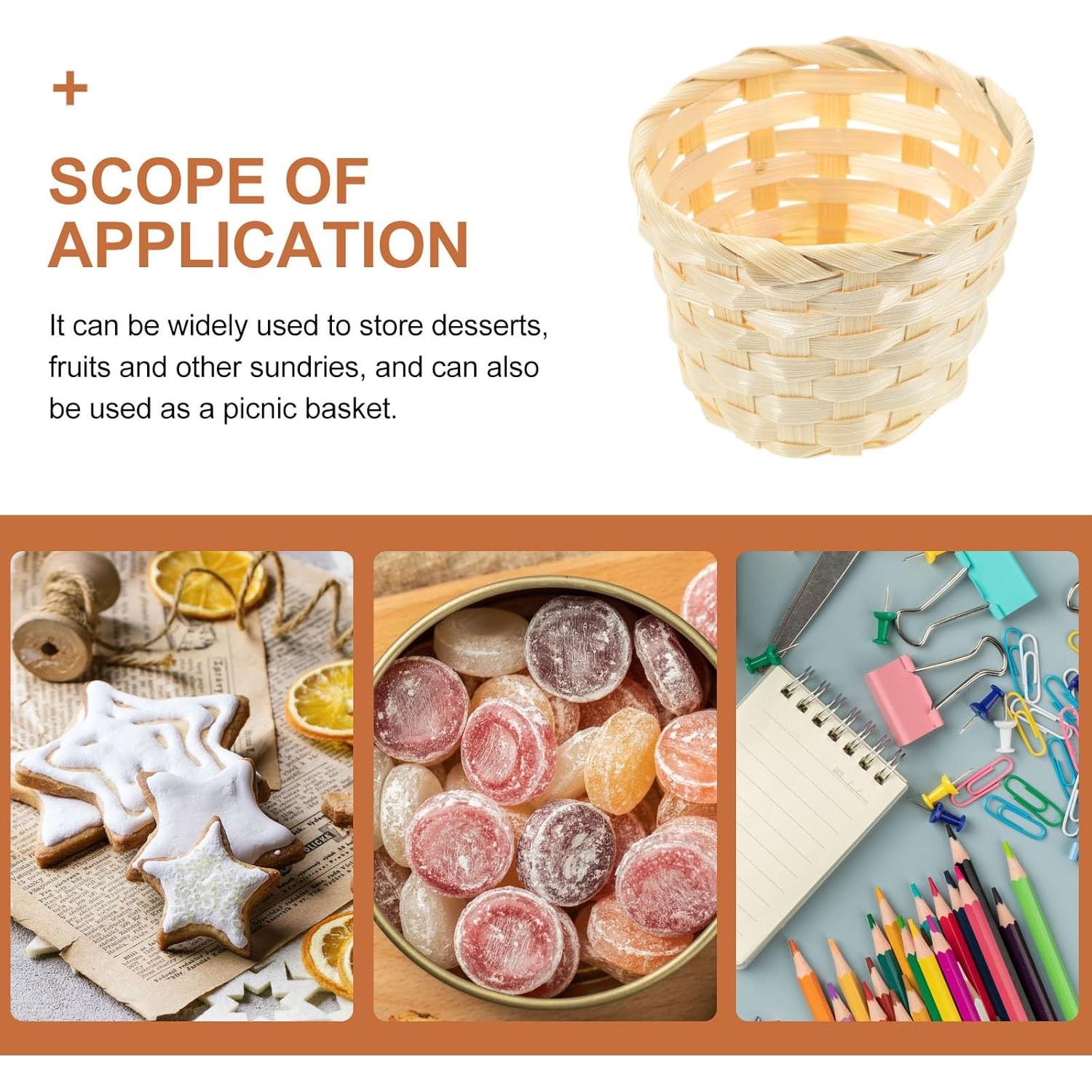 Mini Cestas de Mimbre DOITOOL 5 Piezas 7.5x6cm Bambú