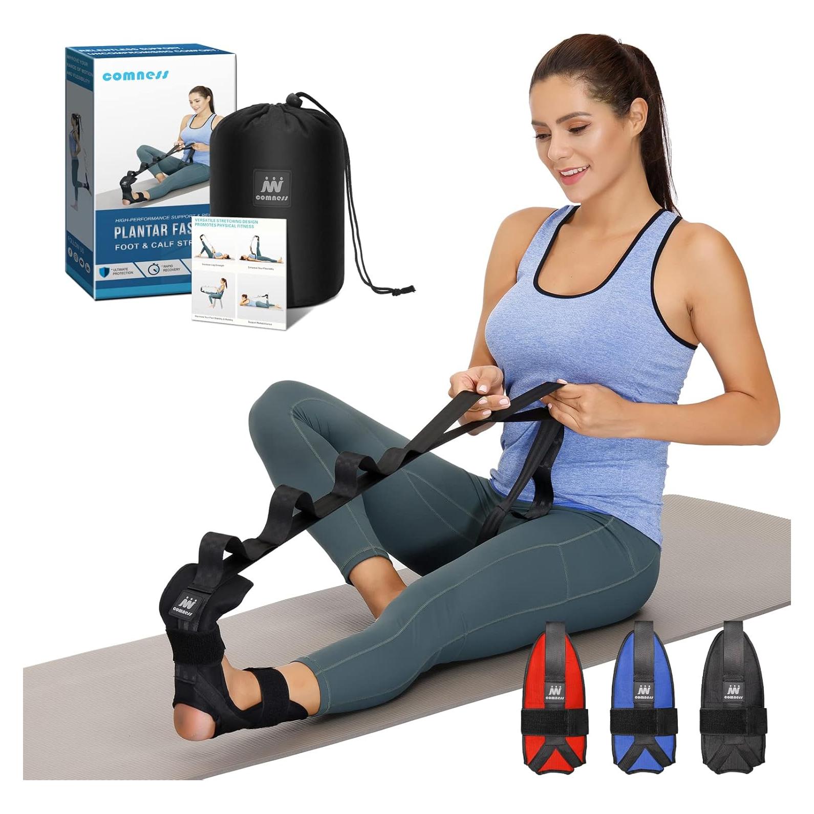 Estirador de pies y pantorrillas Comness - Correa de estiramiento negra