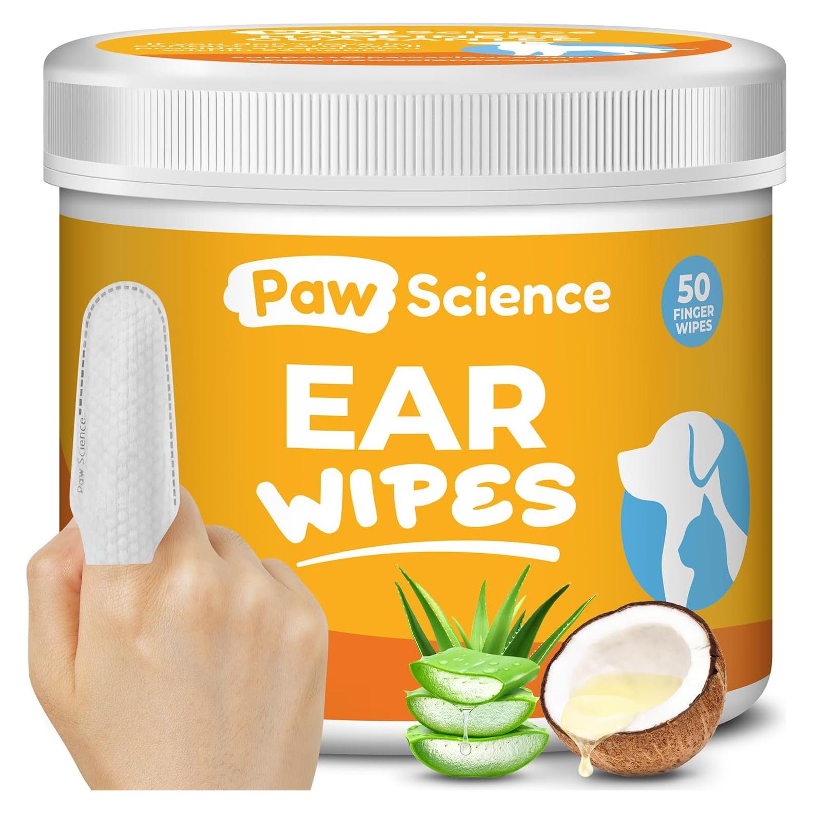 Toallitas Limpiadoras para Oídos de Perros Paw Science - Aroma Coco